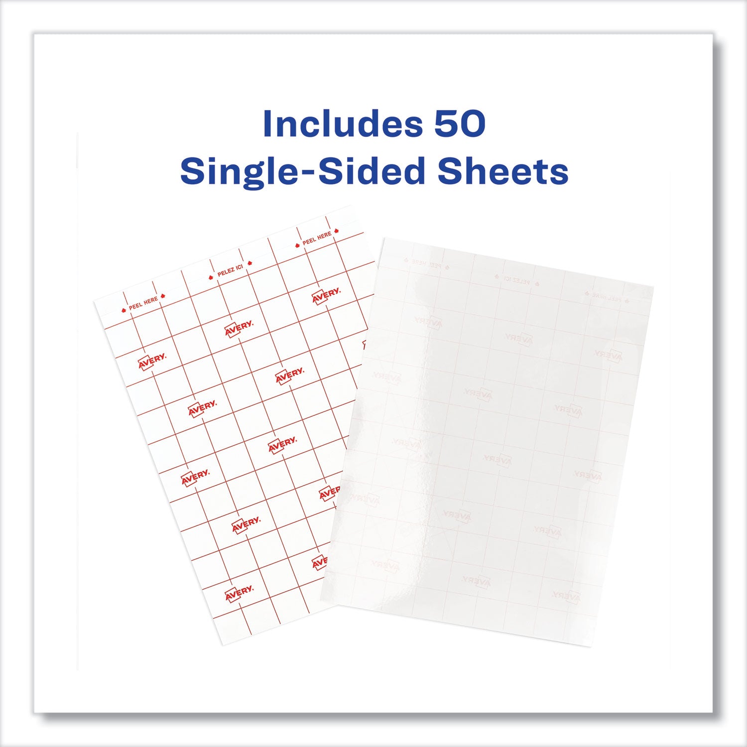 Avery® Clear Self-Adhesive Laminating Sheets, 3 Mil, 9" X 12", Matte Clear, 50/box