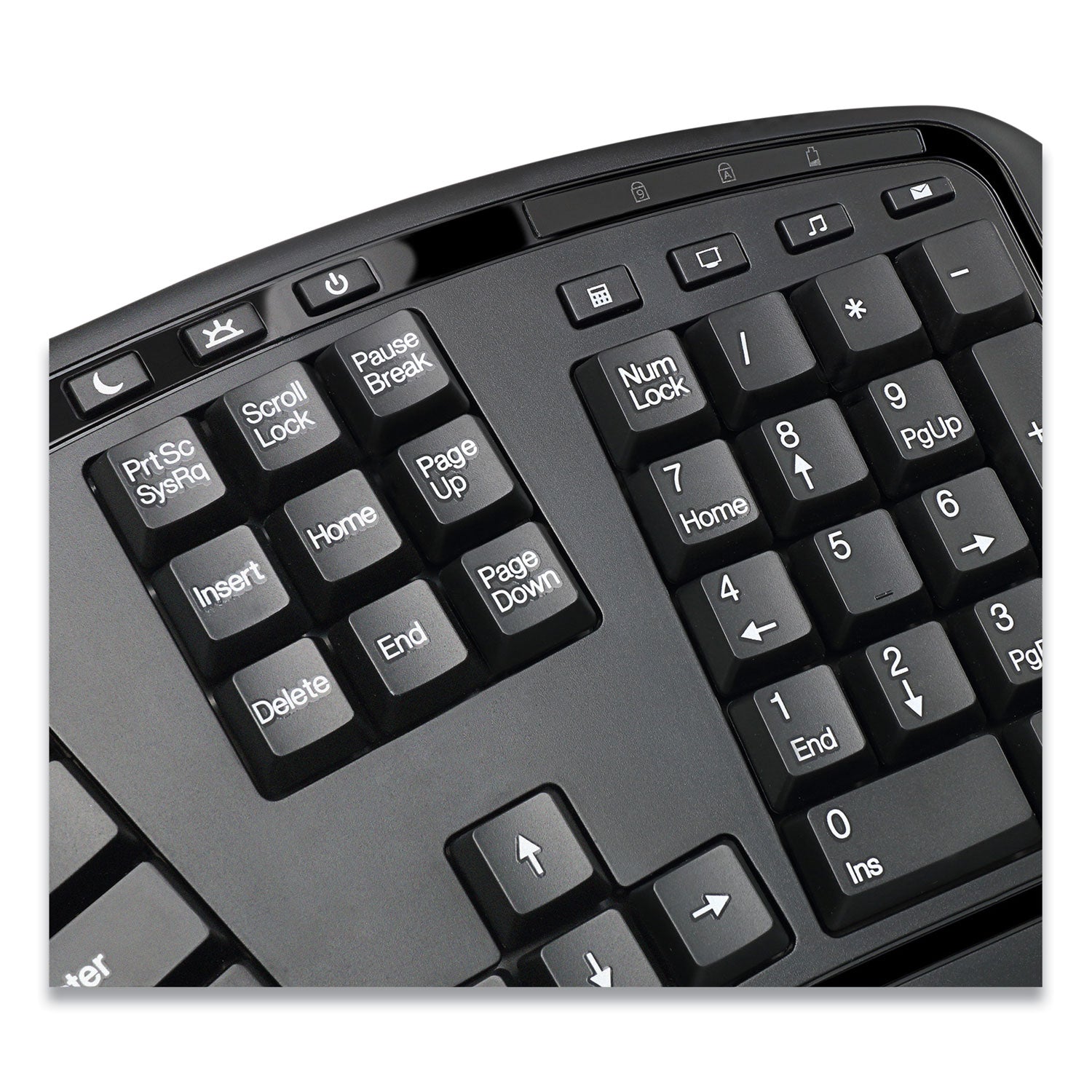Adesso Wkb1500gb Wireless Ergonomic Keyboard And Mouse, 2.4 Ghz Frequency/30 Ft Wireless Range, Black