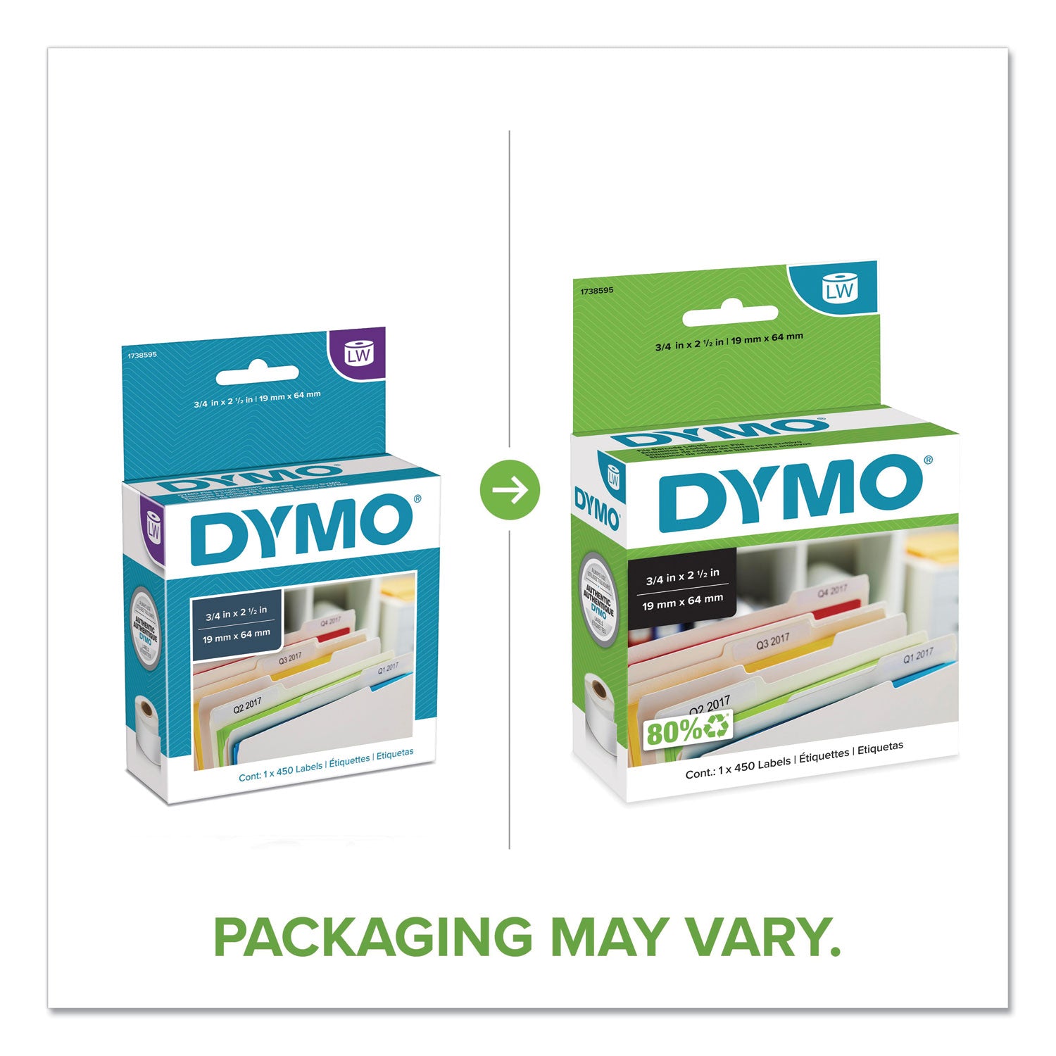 DYMO® Labelwriter Bar Code Labels, 0.75" X 2.5", White, 450 Labels/roll