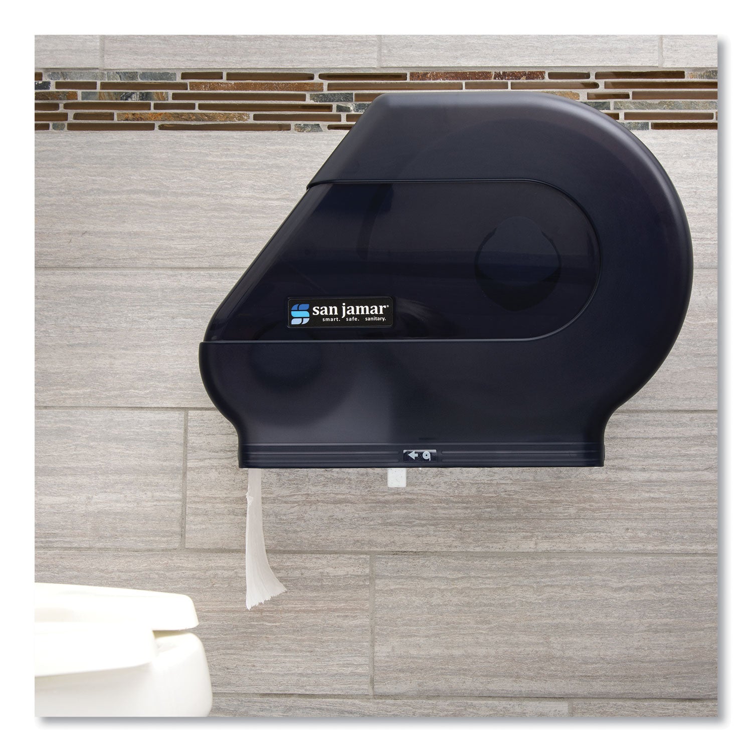 San Jamar® Quantum 12"-13" JBT Dispenser, Classic, 22 x 5.88 x 16.5, Transparent Black Pearl