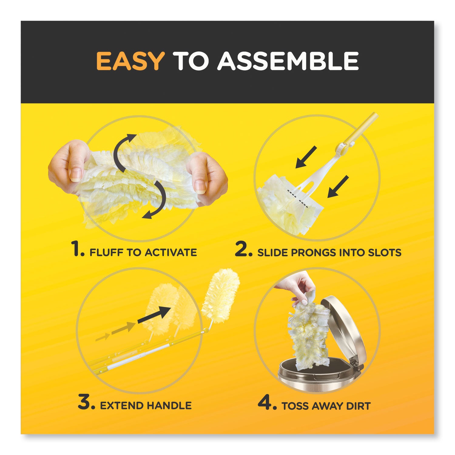 Swiffer® Heavy Duty Dusters With Extendable Handle, 14" To 3 Ft Handle, 1 Handle And 3 Dusters/kit