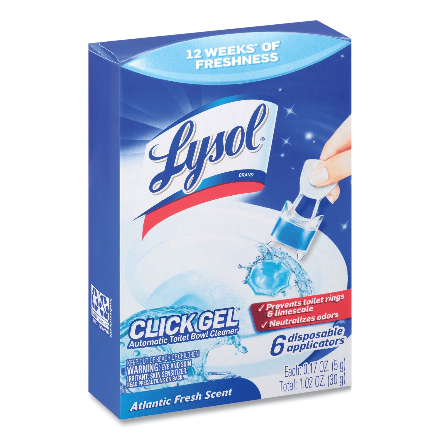 LYSOL® Brand Click Gel Automatic Toilet Bowl Cleaner, Ocean Fresh, 6/box, 4 Boxes/carton