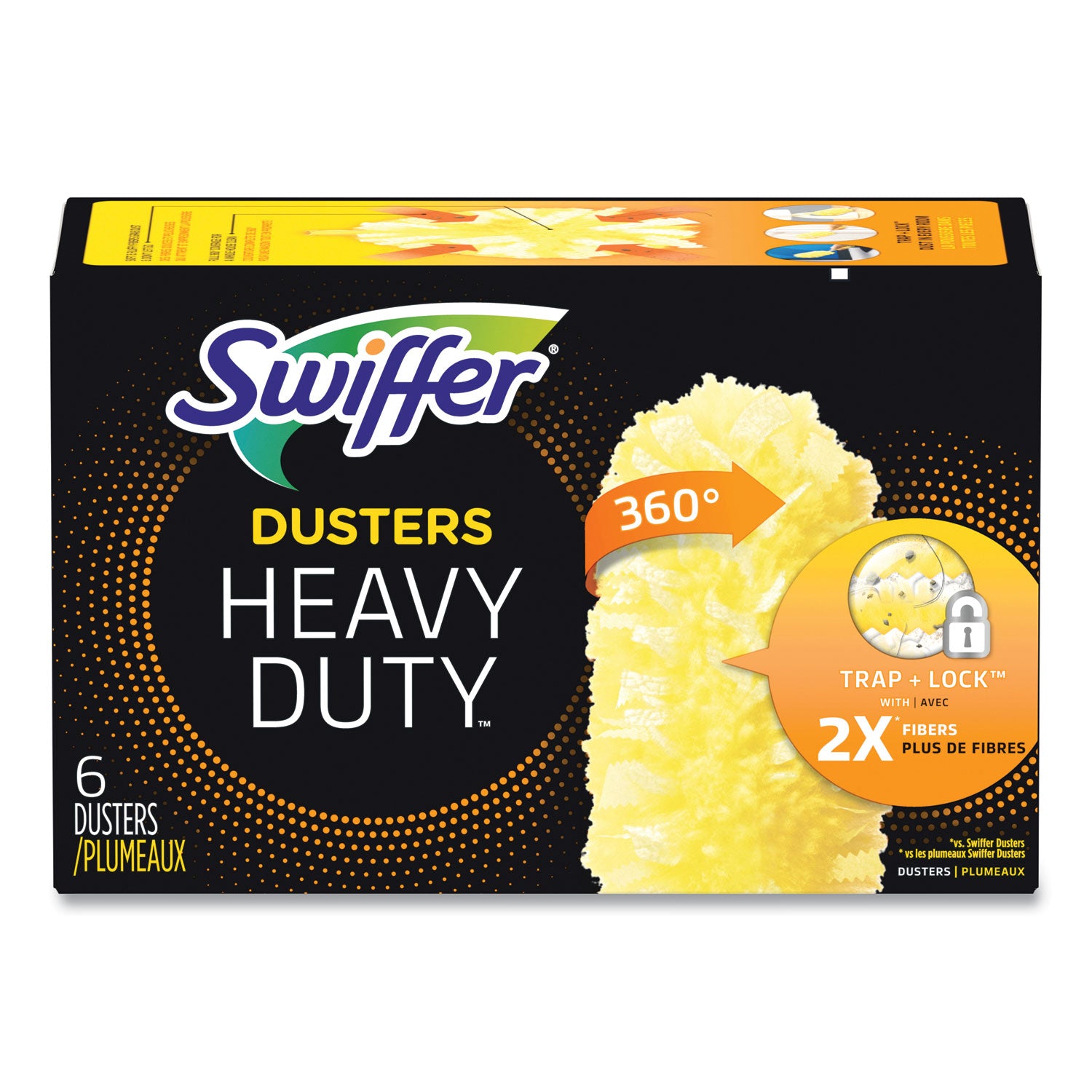Swiffer® Heavy Duty Dusters Refill, Dust Lock Fiber, Yellow, 6/box