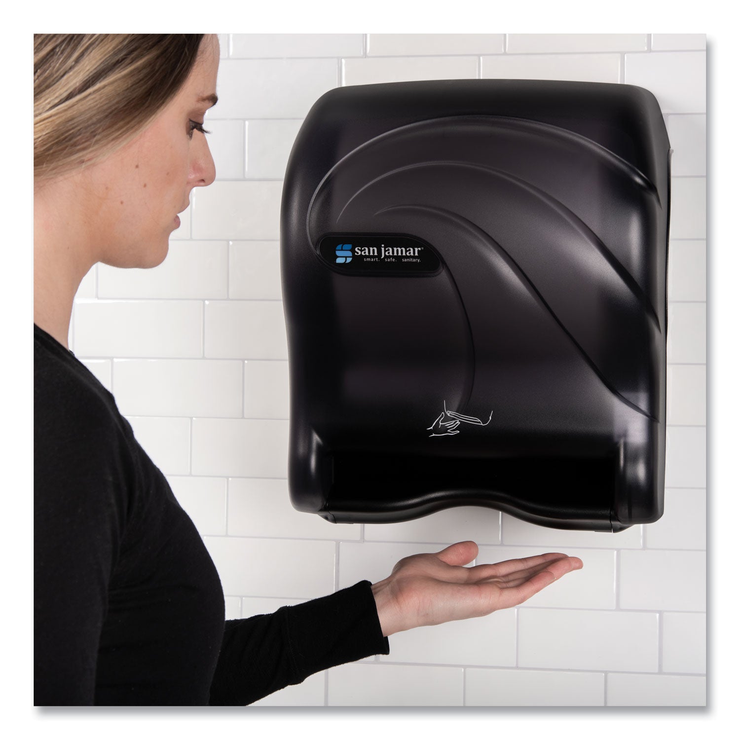 San Jamar® Oceans Smart Essence Electronic Towel Dispenser, 11.88 X 9.1 X 14.4, Black