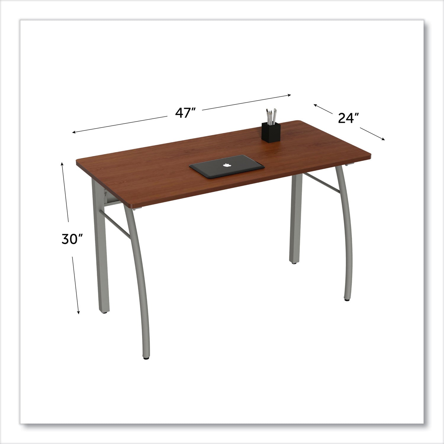 Linea Italia® Trento Line Rectangular Desk, 47.25" X 23.63" X 29.5", Cherry