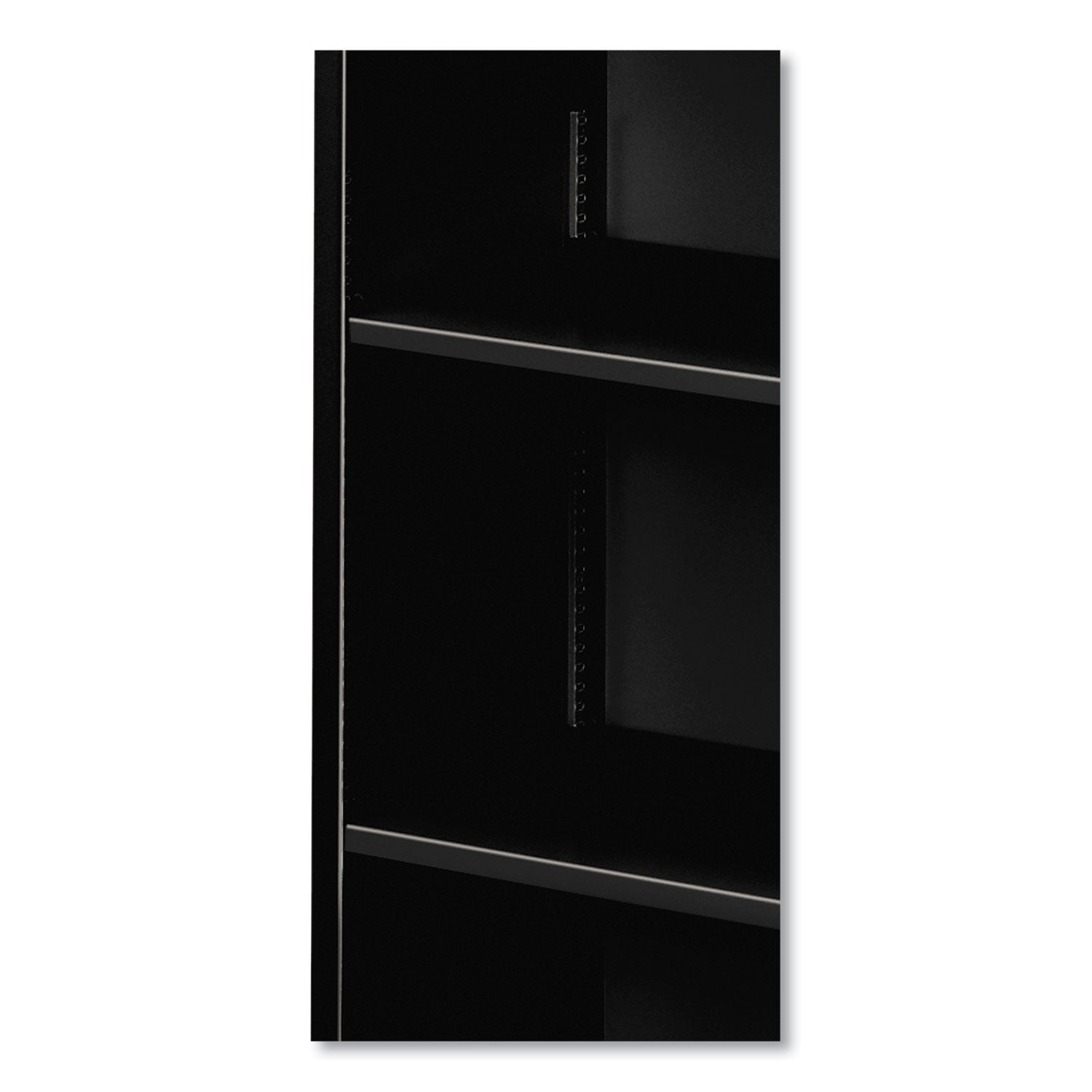 HON® Metal Bookcase, Three-Shelf, 34.5w x 12.63d x 41h, Black
