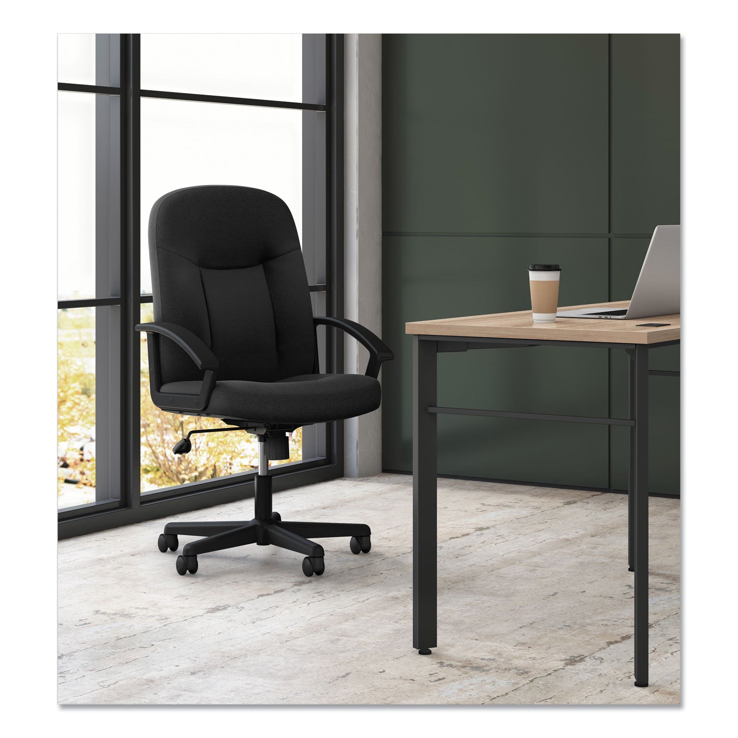 HON® Hvl601 Series Executive High-Back Chair, Supports Up To 250 Lb, 17.44" To 20.94" Seat Height, Black