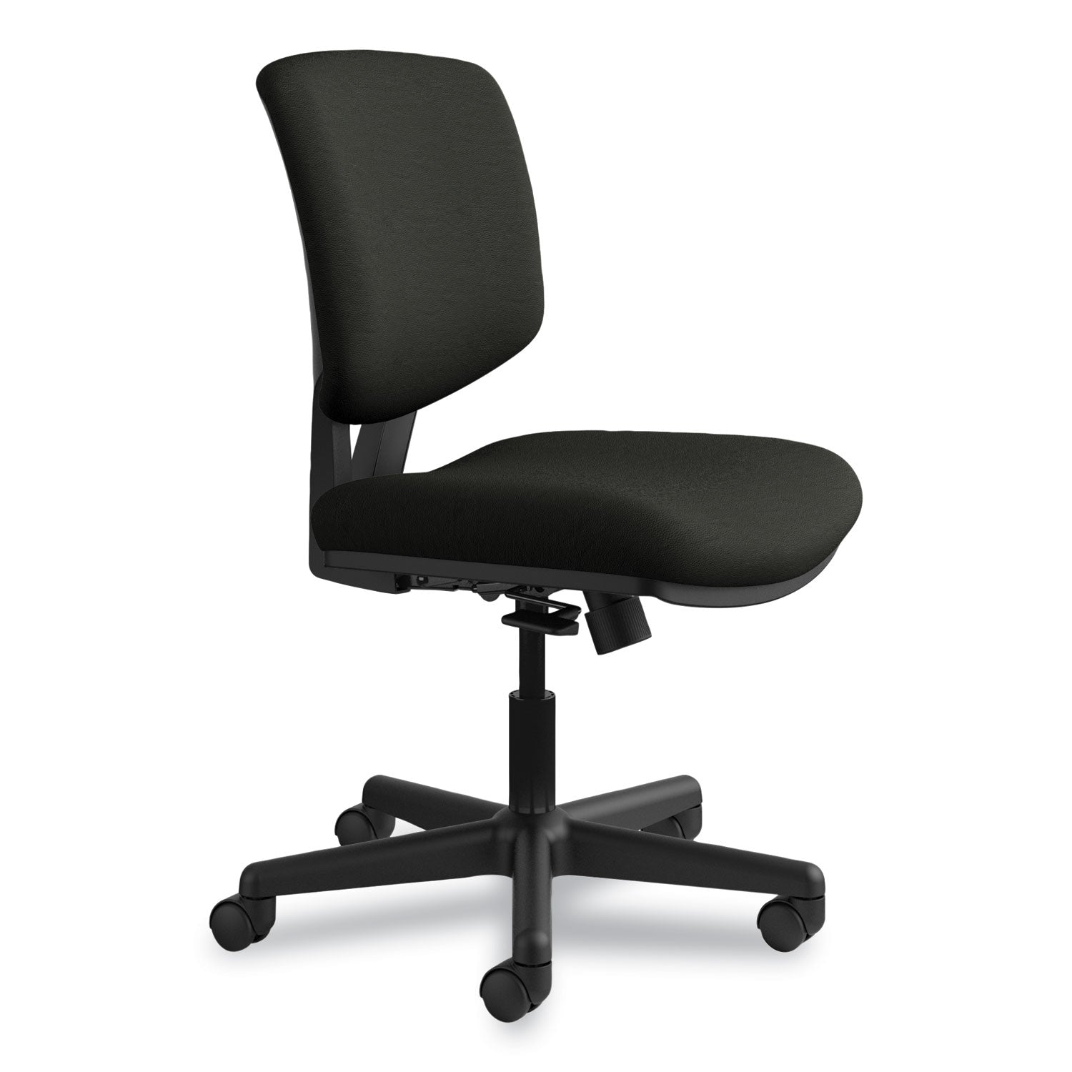 HON® Volt Series Leather Task Chair With Synchro-Tilt, Supports Up To 250 Lb, 18" To 22.25" Seat Height, Black