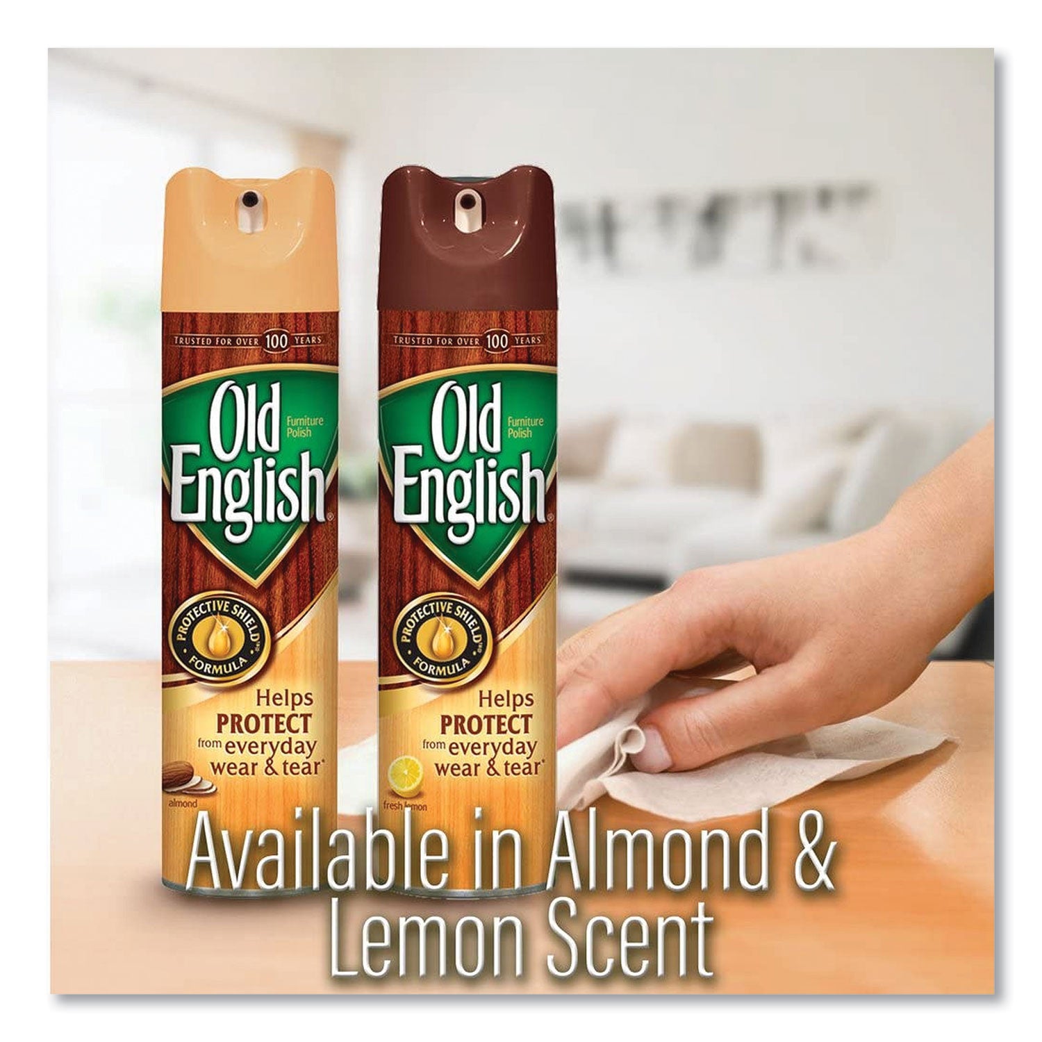 OLD ENGLISH® Furniture Polish, Fresh Lemon Scent, 12.5 Oz Aerosol Spray