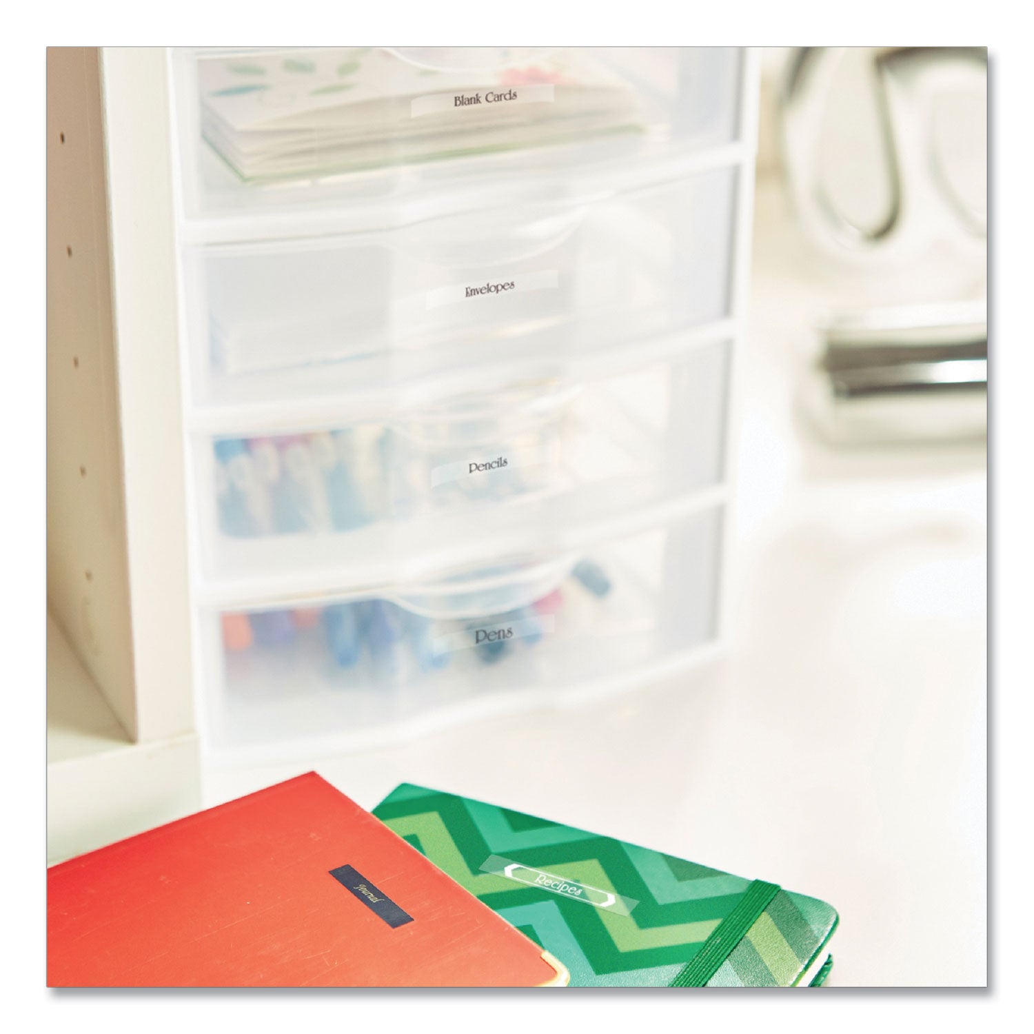 Brother P-Touch® Tze Standard Adhesive Laminated Labeling Tape, 0.23" X 26.2 Ft, Black On Clear