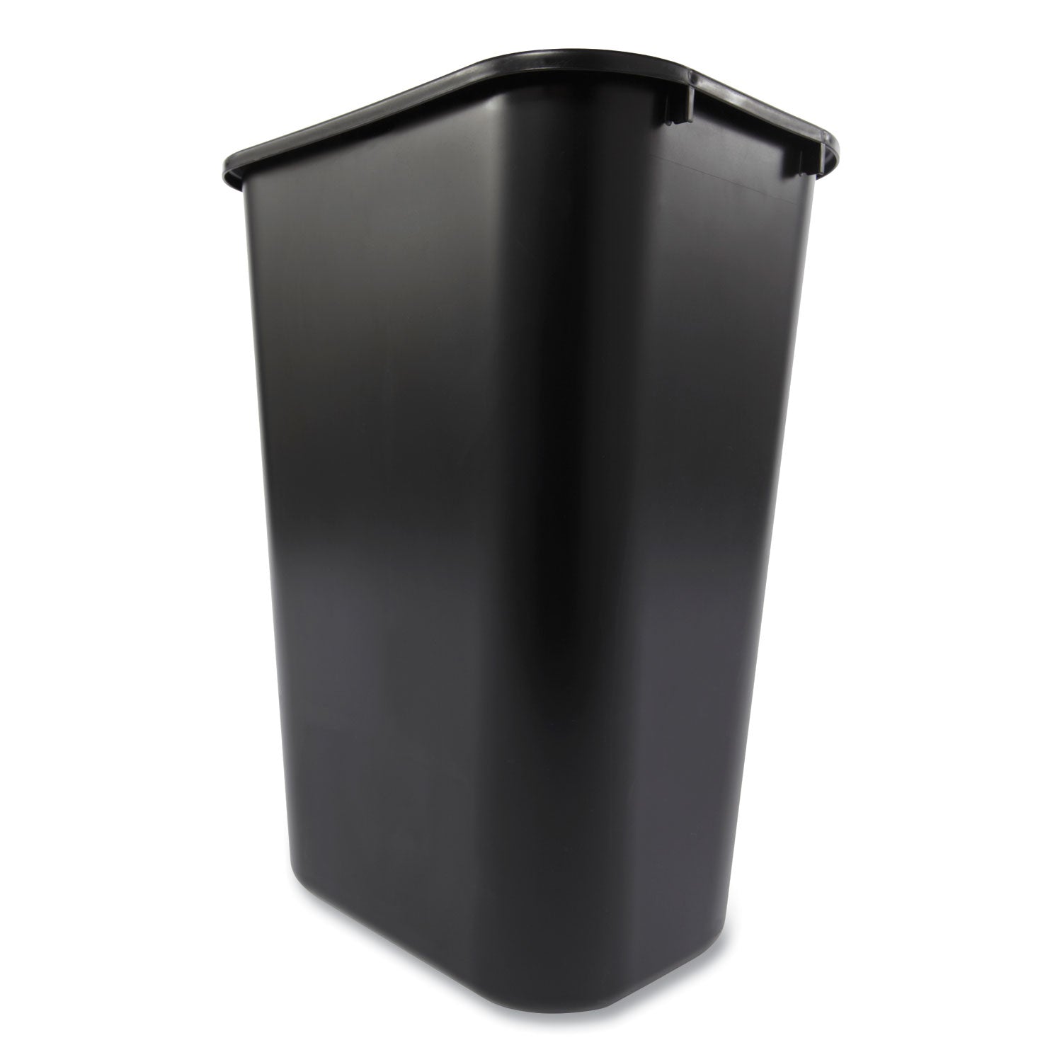Rubbermaid® Commercial Deskside Plastic Wastebasket, 10.25 gal, Plastic, Black