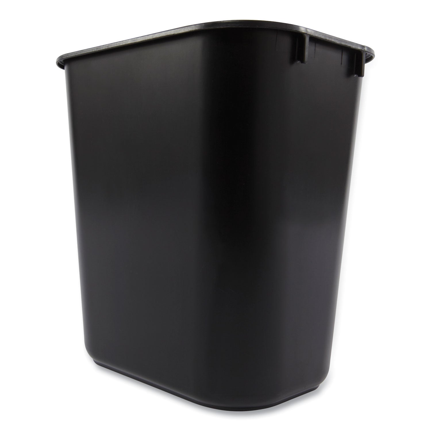 Rubbermaid® Commercial Deskside Plastic Wastebasket, 3.5 gal, Plastic, Black
