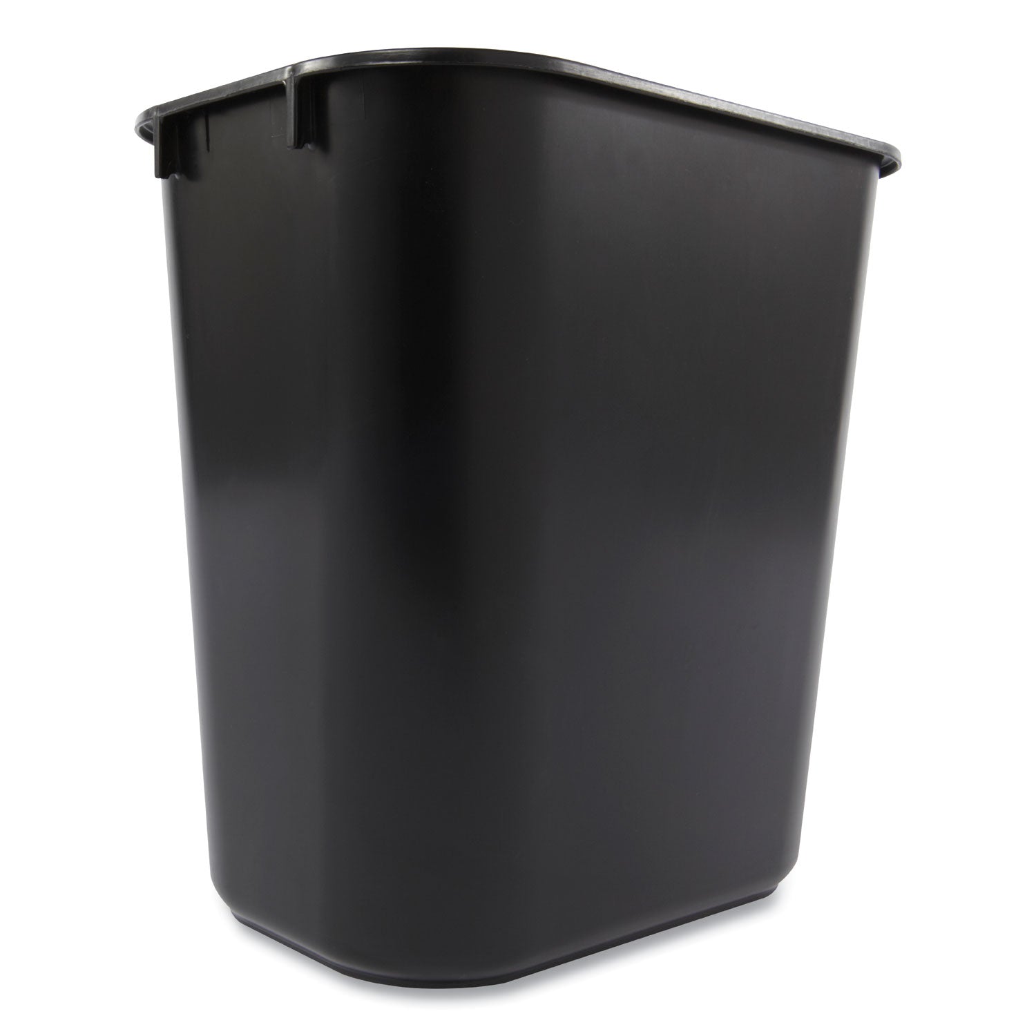 Rubbermaid® Commercial Deskside Plastic Wastebasket, 3.5 gal, Plastic, Black