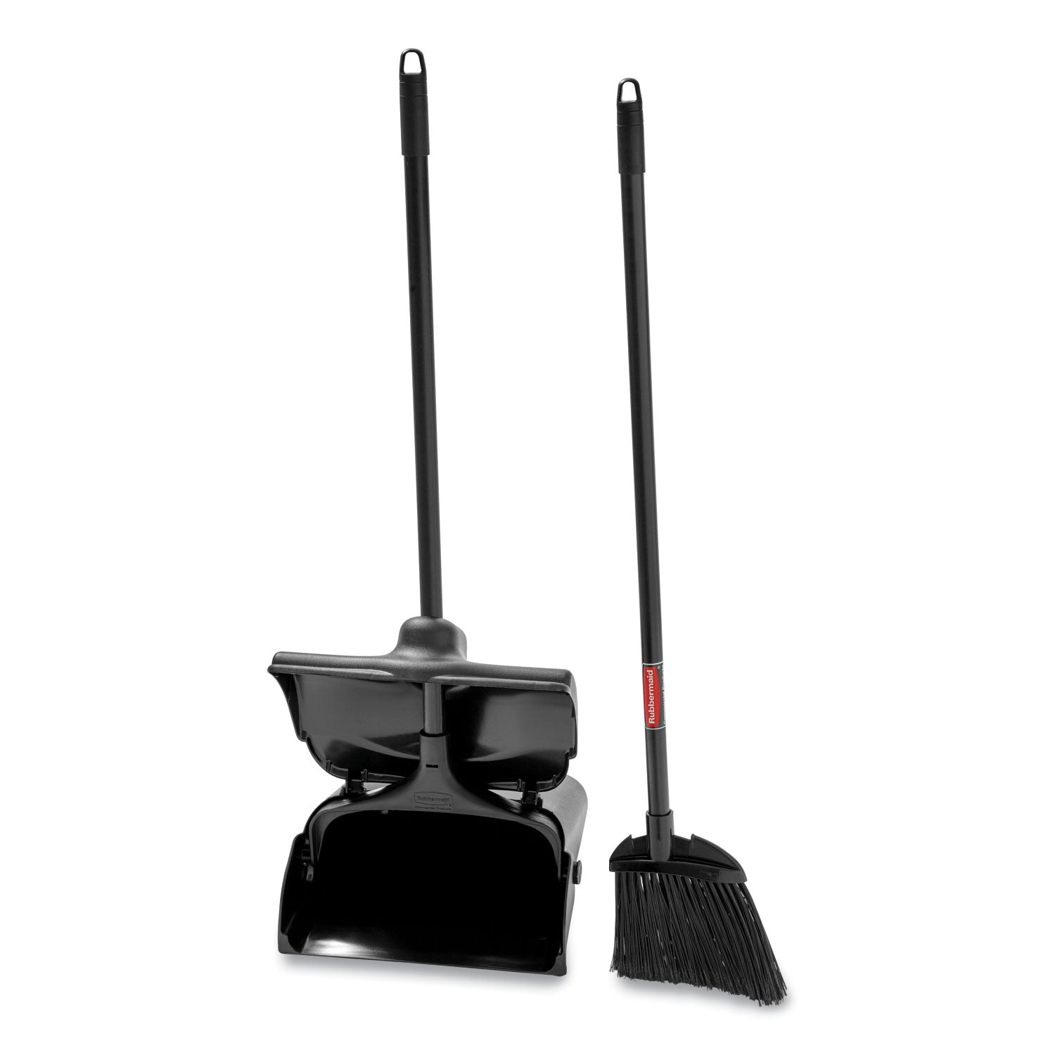 Rubbermaid® Commercial Lobby Pro Upright Dustpan, With Cover, 12.5w X 37h, Plastic Pan/metal Handle, Black