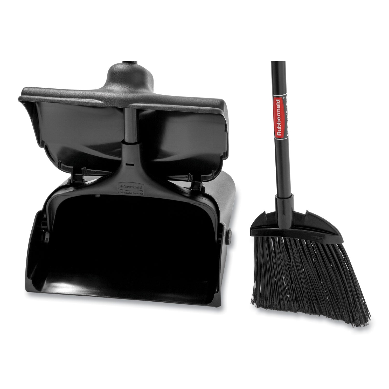 Rubbermaid® Commercial Lobby Pro Upright Dustpan, With Cover, 12.5w X 37h, Plastic Pan/metal Handle, Black