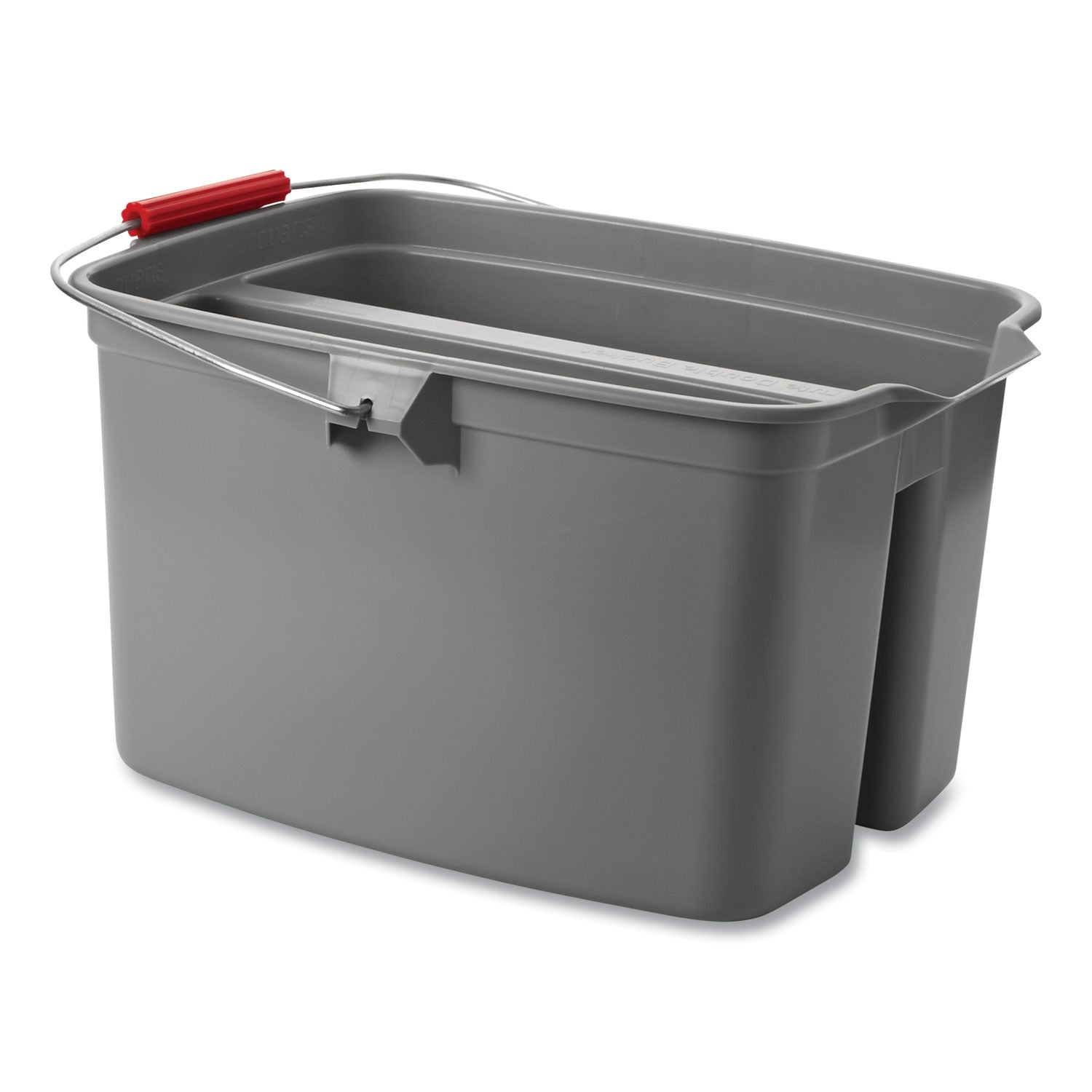 Rubbermaid® Commercial 19 Quart Double Utility Pail, Plastic, Gray, 18 x 14.5 x 10