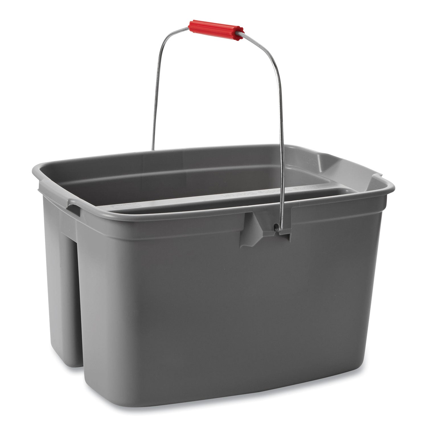 Rubbermaid® Commercial 19 Quart Double Utility Pail, Plastic, Gray, 18 x 14.5 x 10