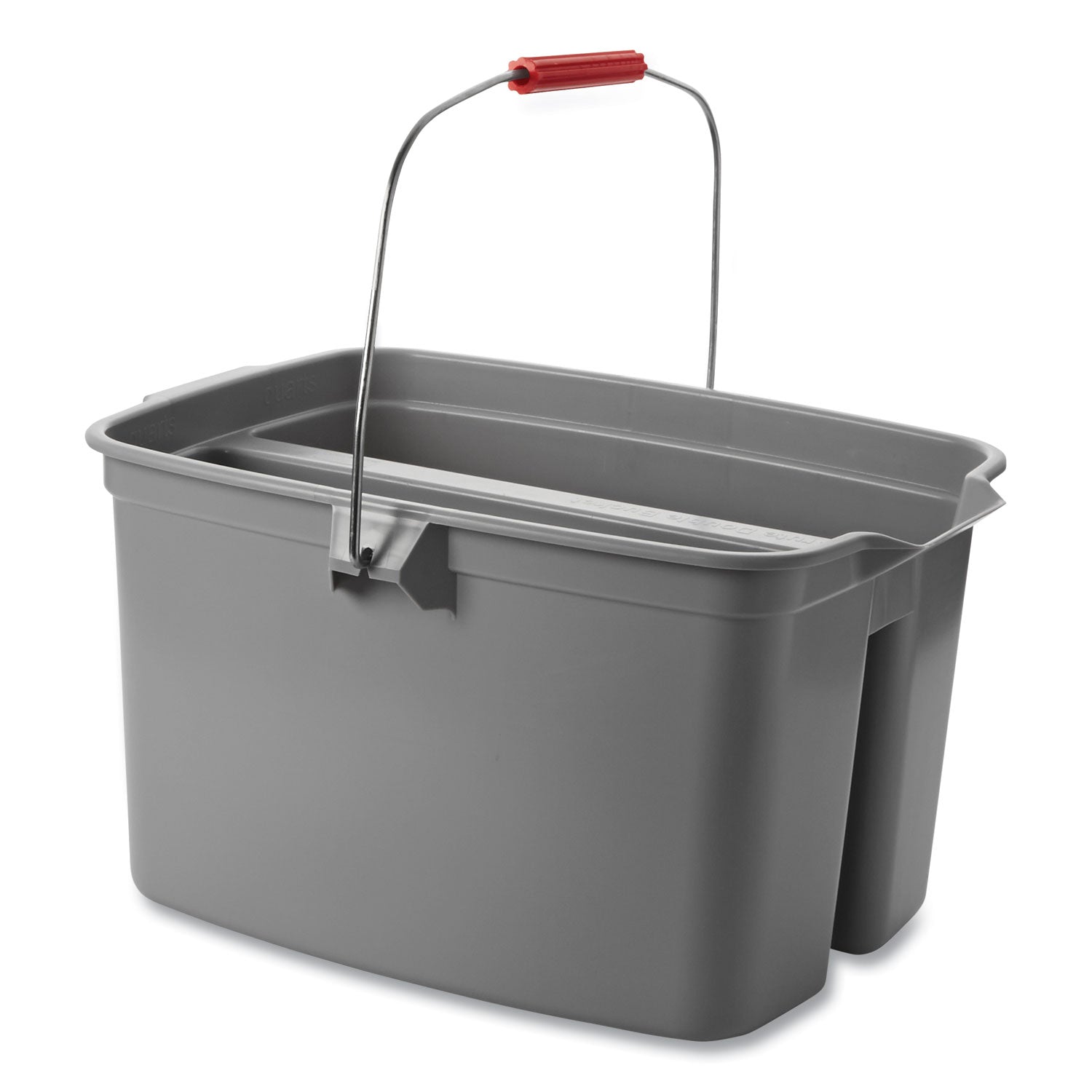 Rubbermaid® Commercial 19 Quart Double Utility Pail, Plastic, Gray, 18 x 14.5 x 10