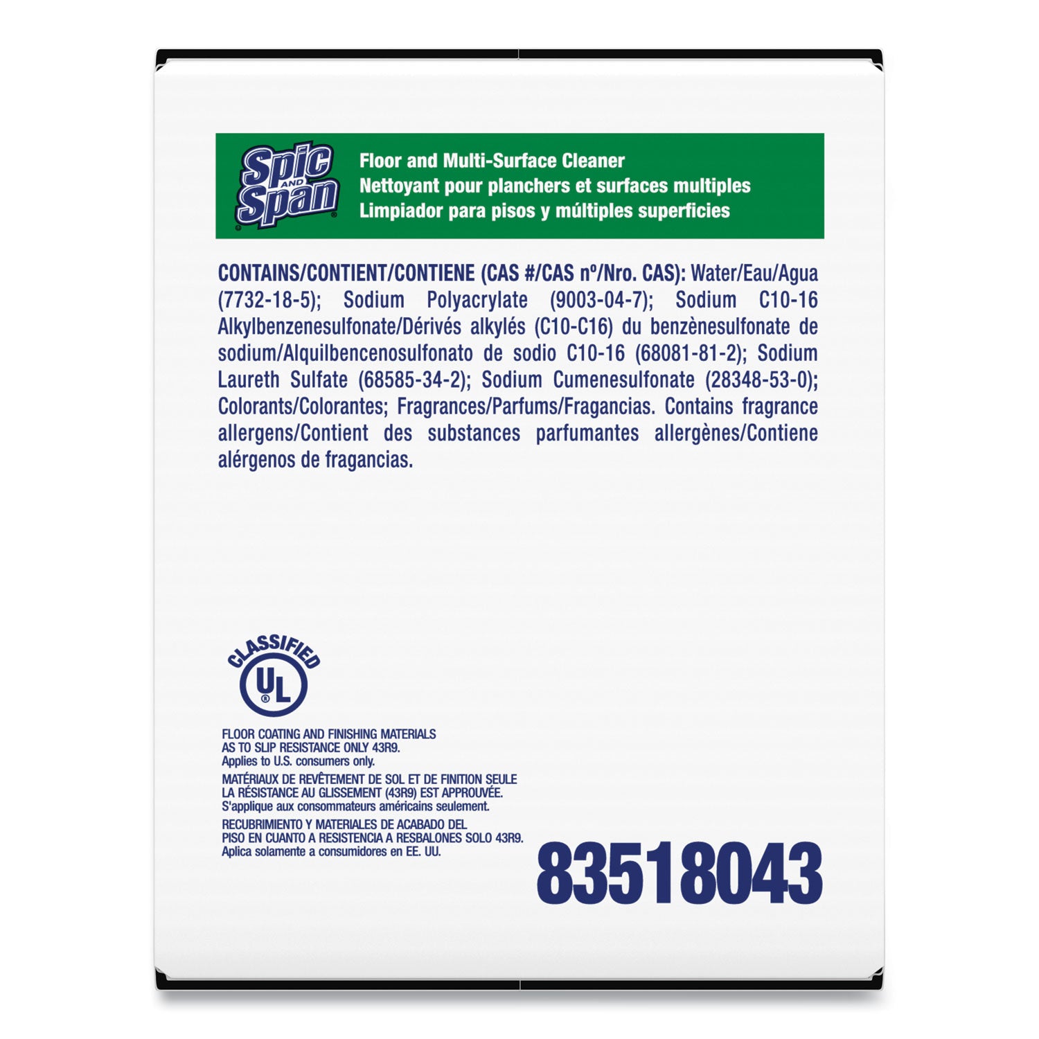 Spic and Span® Liquid Floor Cleaner, 3 Oz Packet, 45/carton