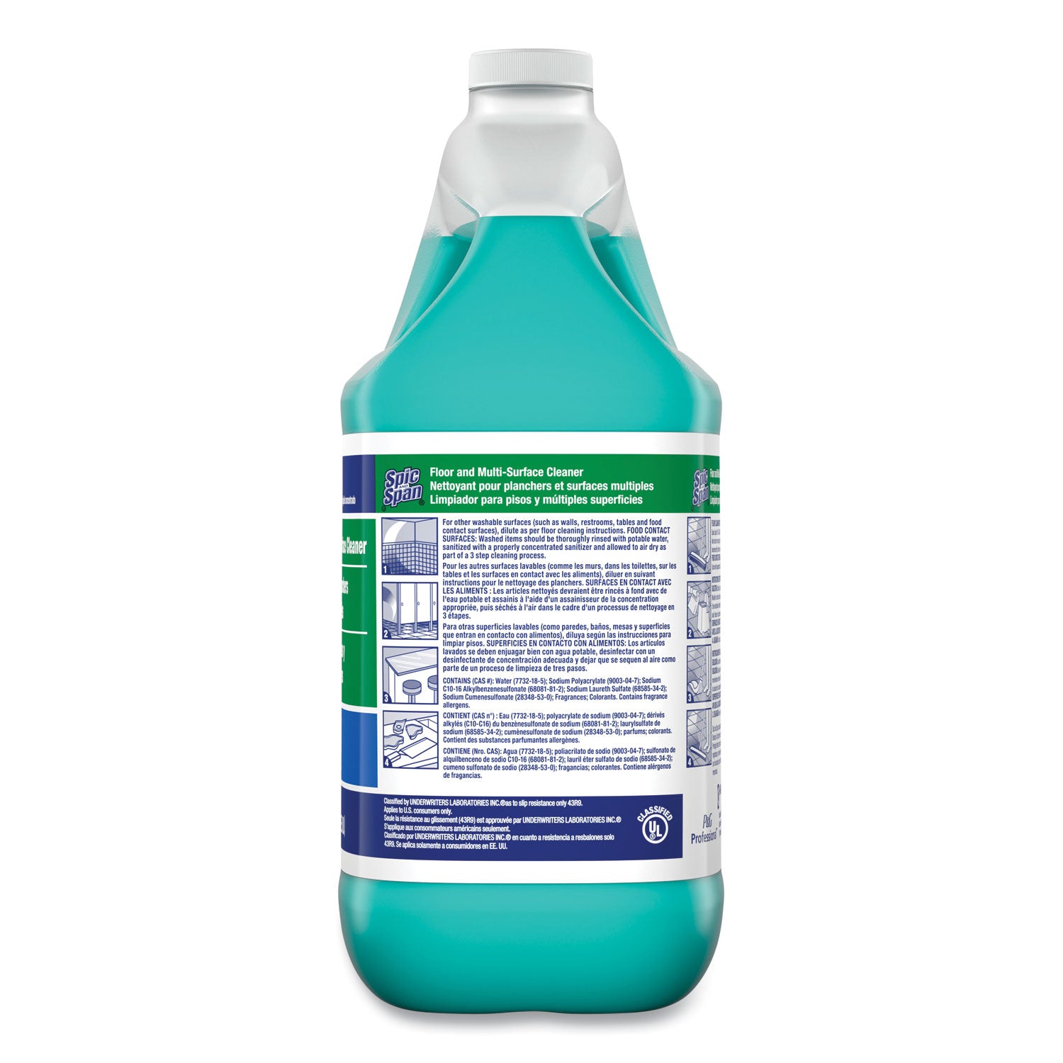 Spic and Span® Liquid Floor Cleaner, 1 Gal Bottle, 3/carton