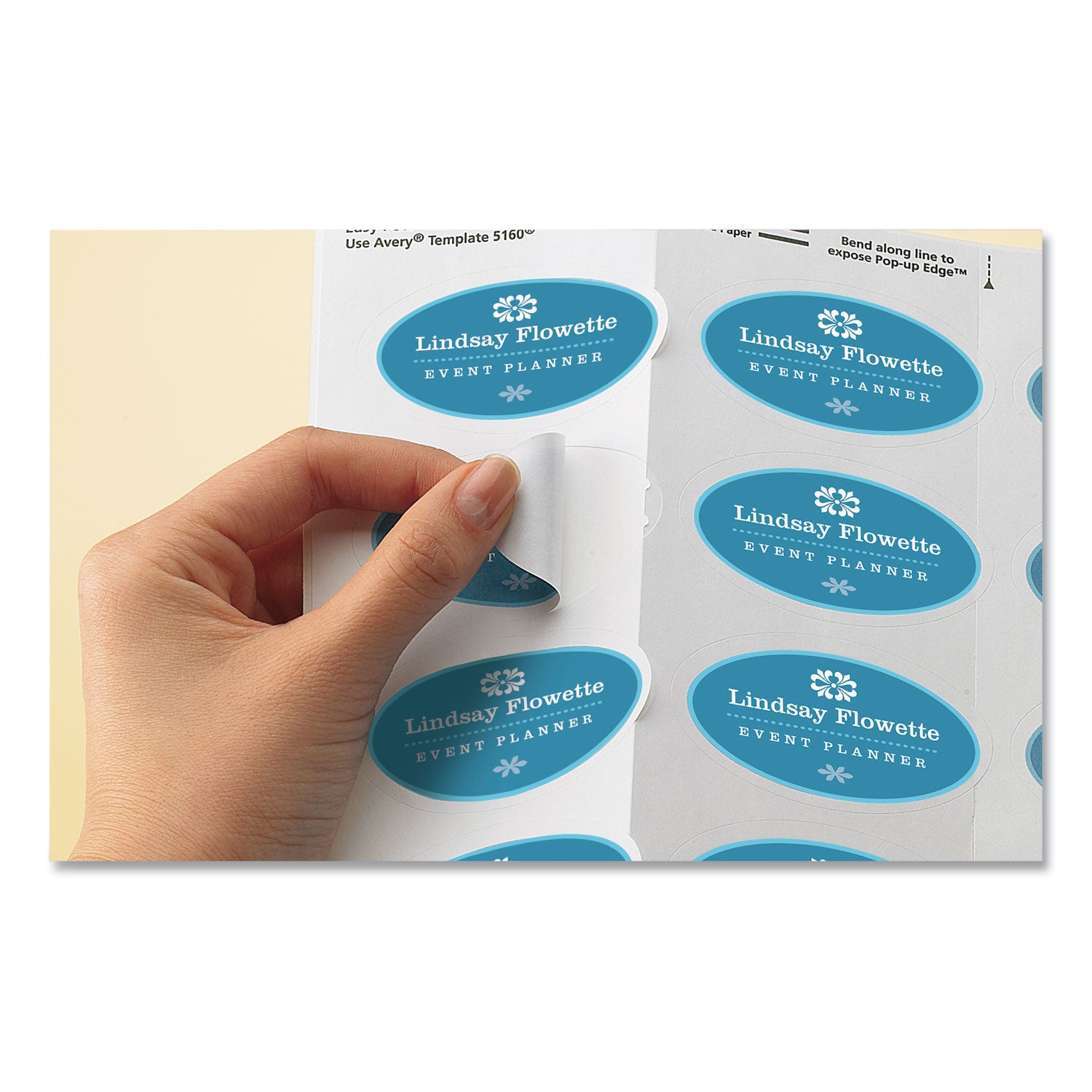 Avery® Oval Print-To-The-Edge Labels, 1.5 X 2.5, White, 18/sheet, 15 Sheets/pack