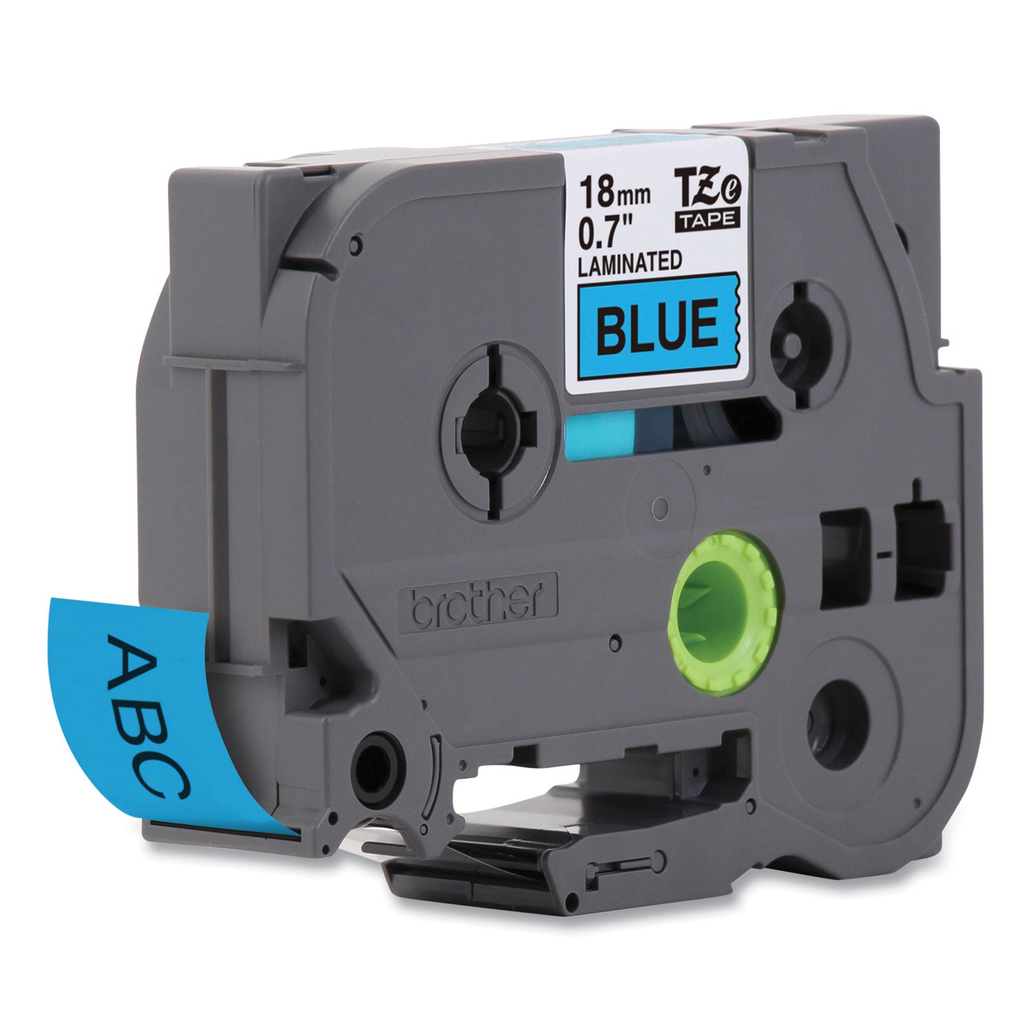 Brother P-Touch® Tze Standard Adhesive Laminated Labeling Tape, 0.7" X 26.2 Ft, Black On Blue