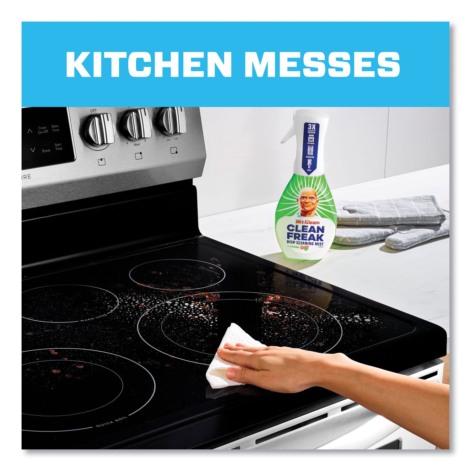 Mr. Clean® Clean Freak Deep Cleaning Mist Multi-Surface Spray, Gain Original, 16 Oz Spray Bottle, 6/carton