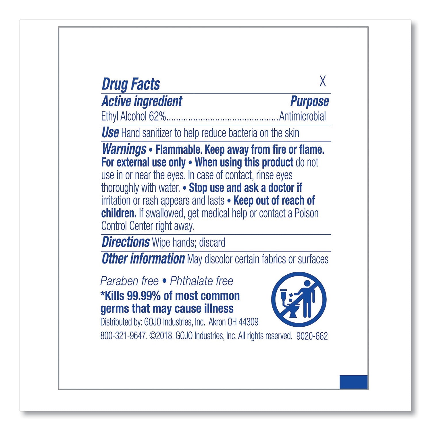 PURELL® Premoistened Sanitizing Hand Wipes, Individually Wrapped, 5 x 7, Unscented, White, 1,000/Carton