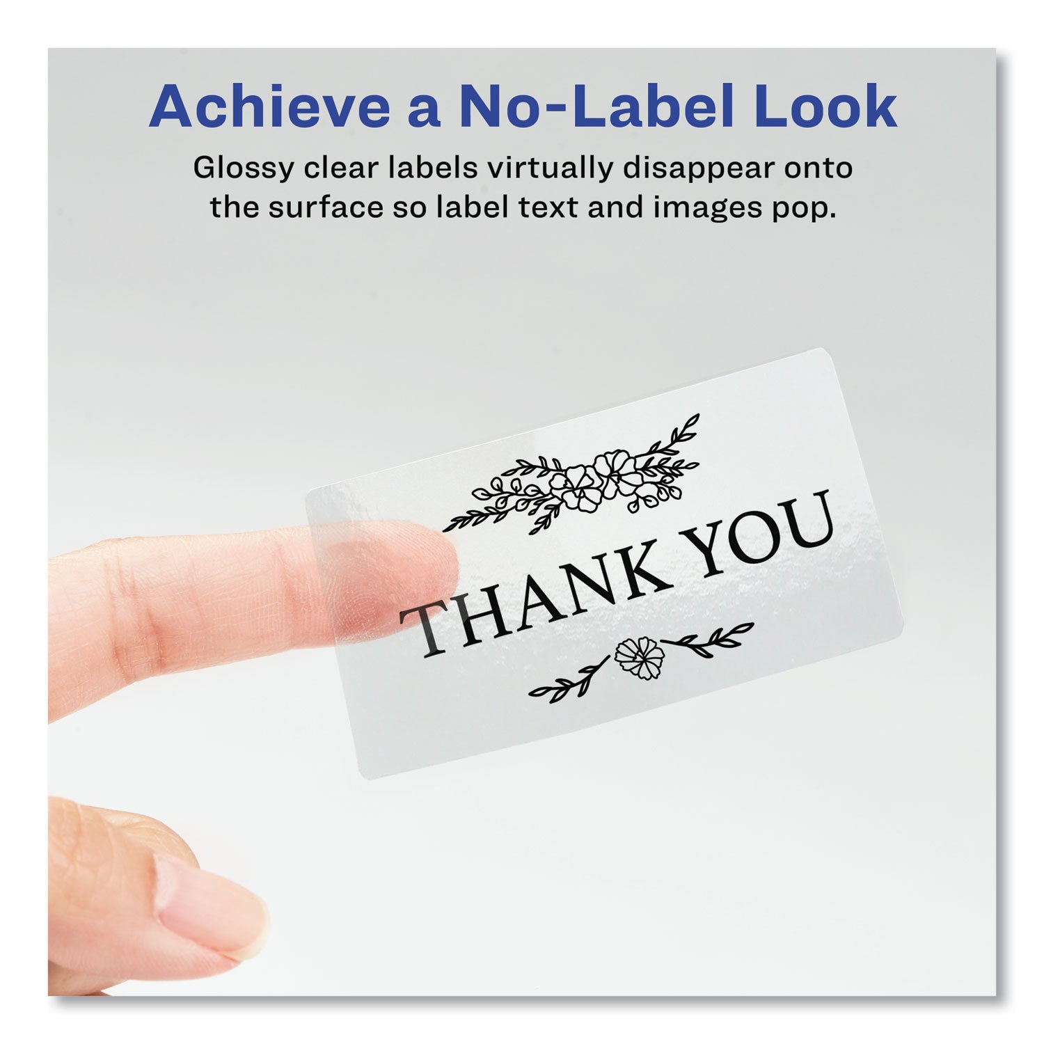 Avery® Print-To-The-Edge Labels With Sure Feed And Easy Peel, 2 X 3, Glossy Clear, 80/pack