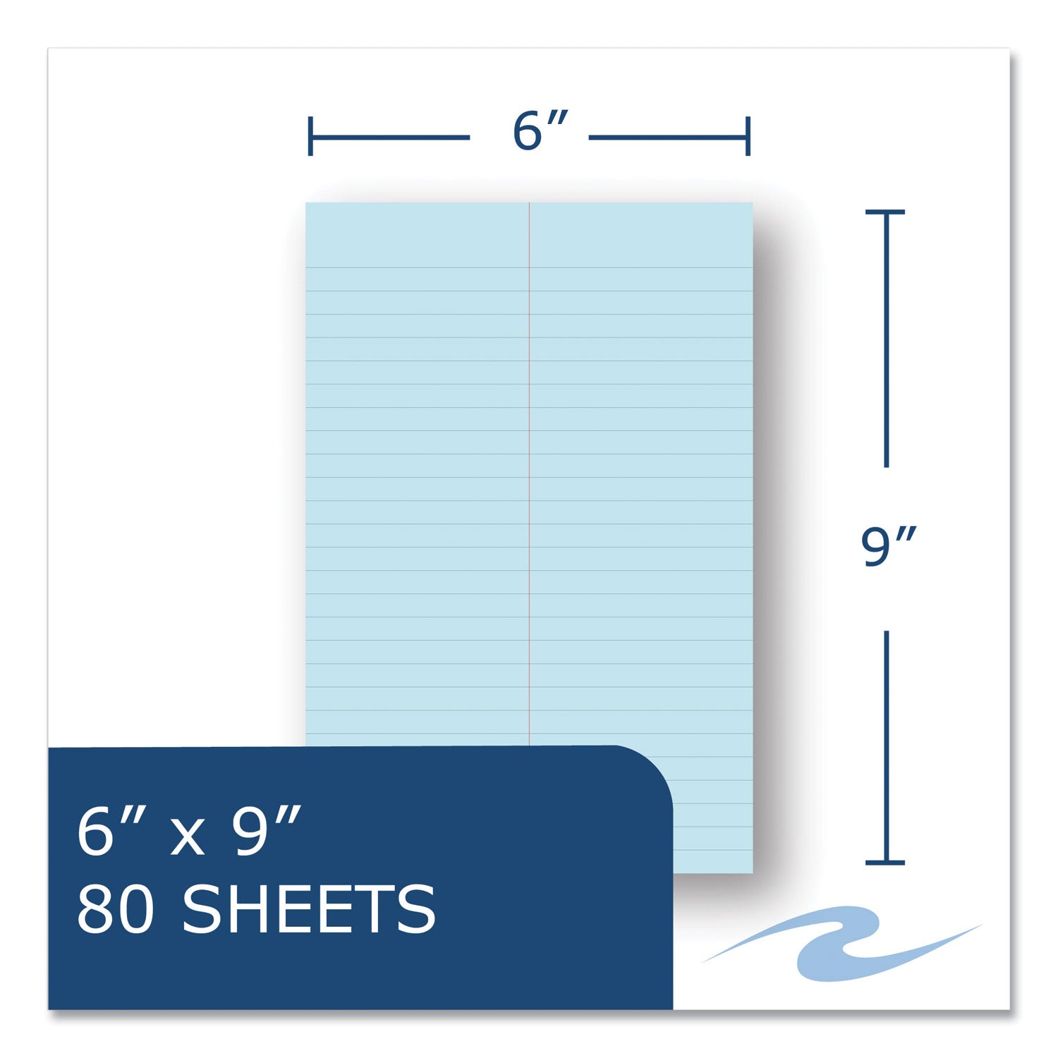 Roaring Spring® Enviroshades Steno Notepad, Gregg Rule, White Cover, 80 Blue 6 X 9 Sheets, 4/pack