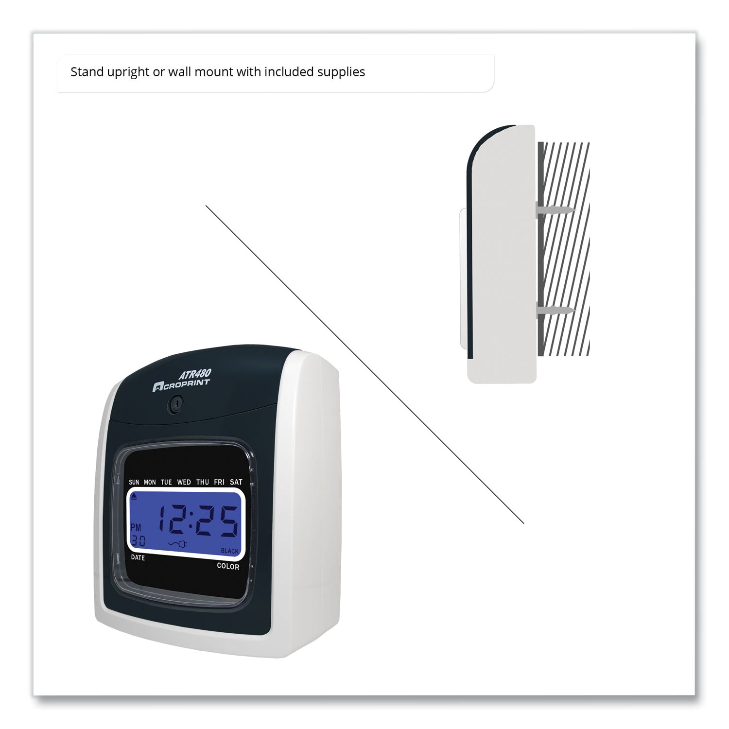 Acroprint® Atr480 Time Clock And Accessories Bundle, Digital Display, White/charcoal