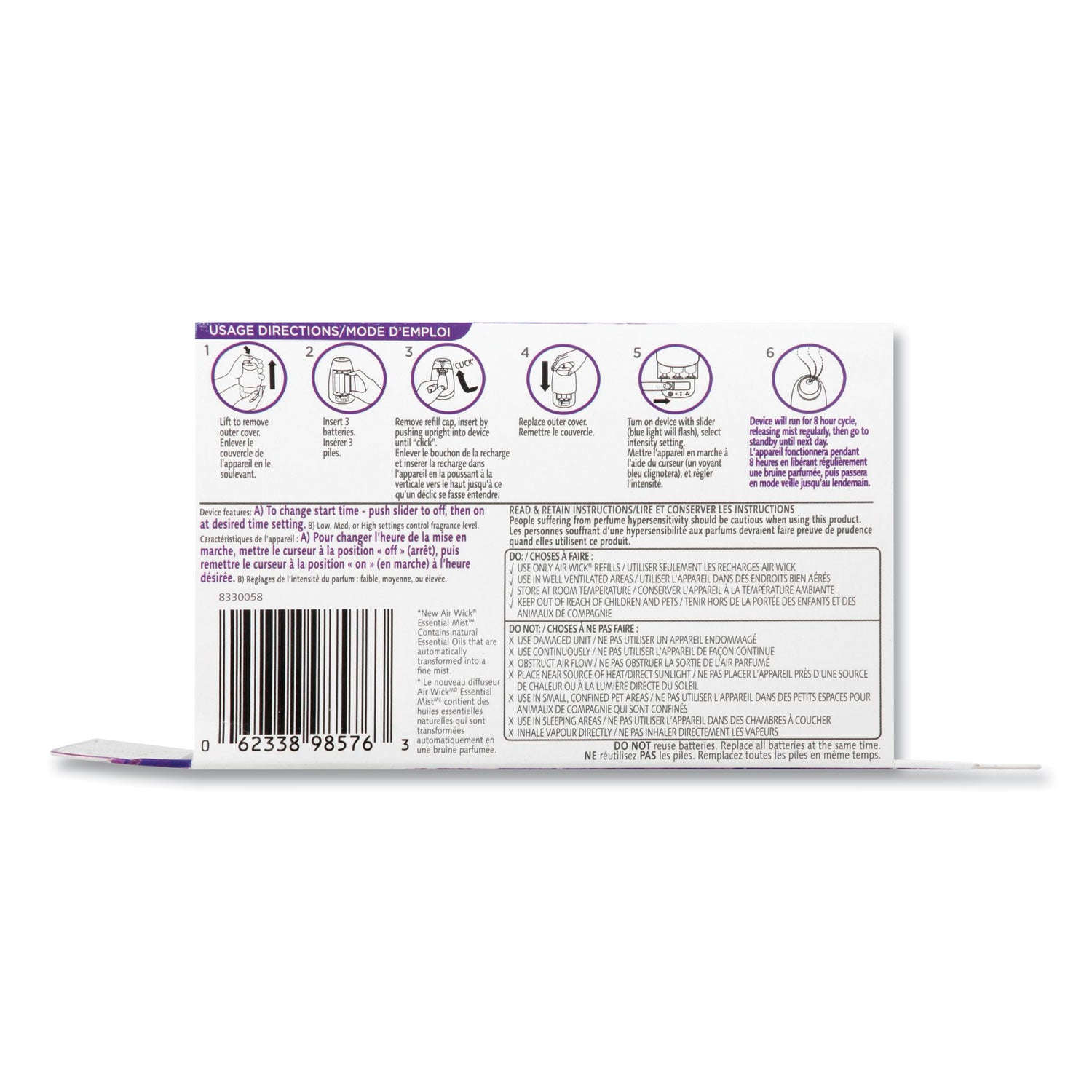 Air Wick® Essential Mist Starter Kit, Lavender And Almond Blossom, 0.67 Oz Bottle