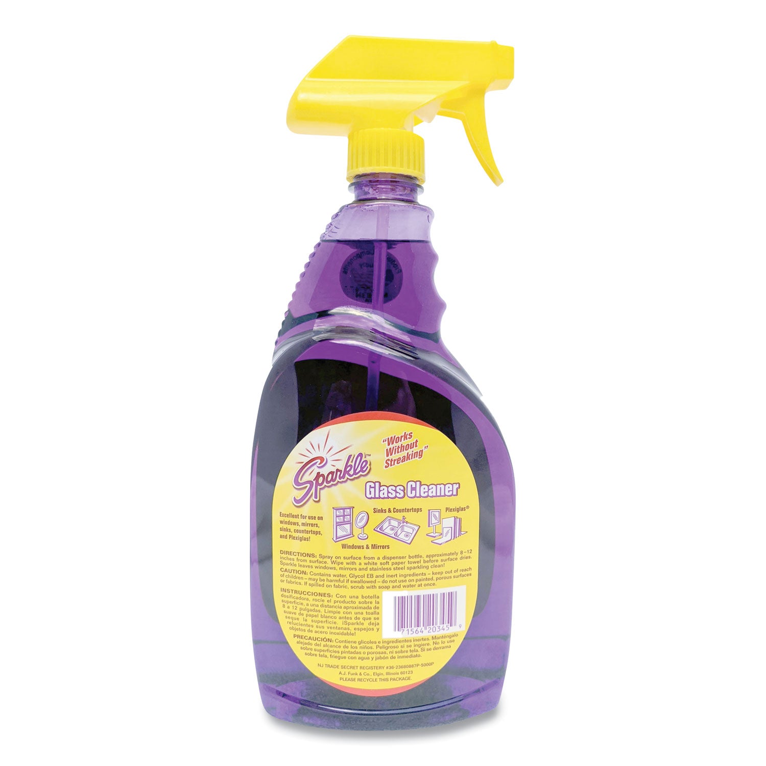 Sparkle Glass Cleaner, 33.8 Oz Spray Bottle, 12/carton