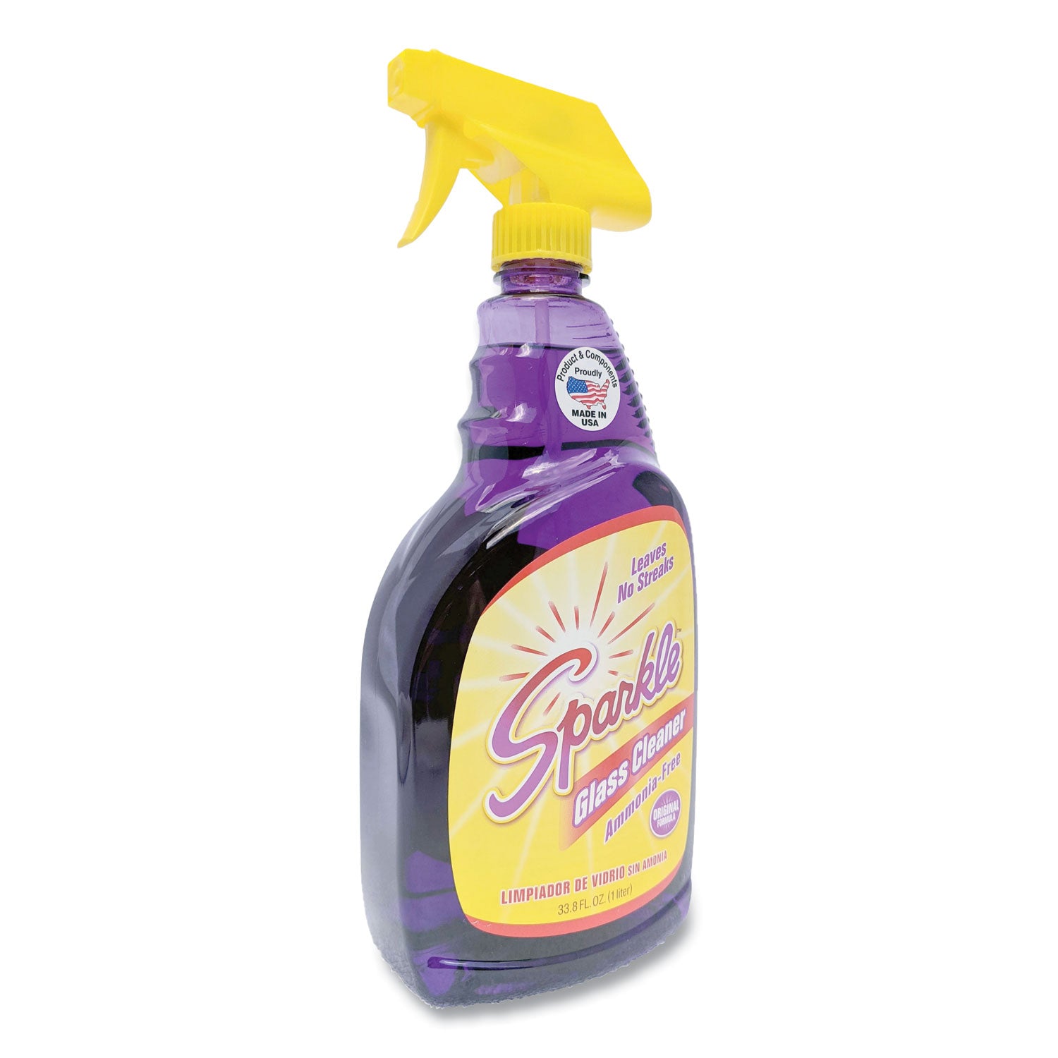 Sparkle Glass Cleaner, 33.8 Oz Spray Bottle, 12/carton