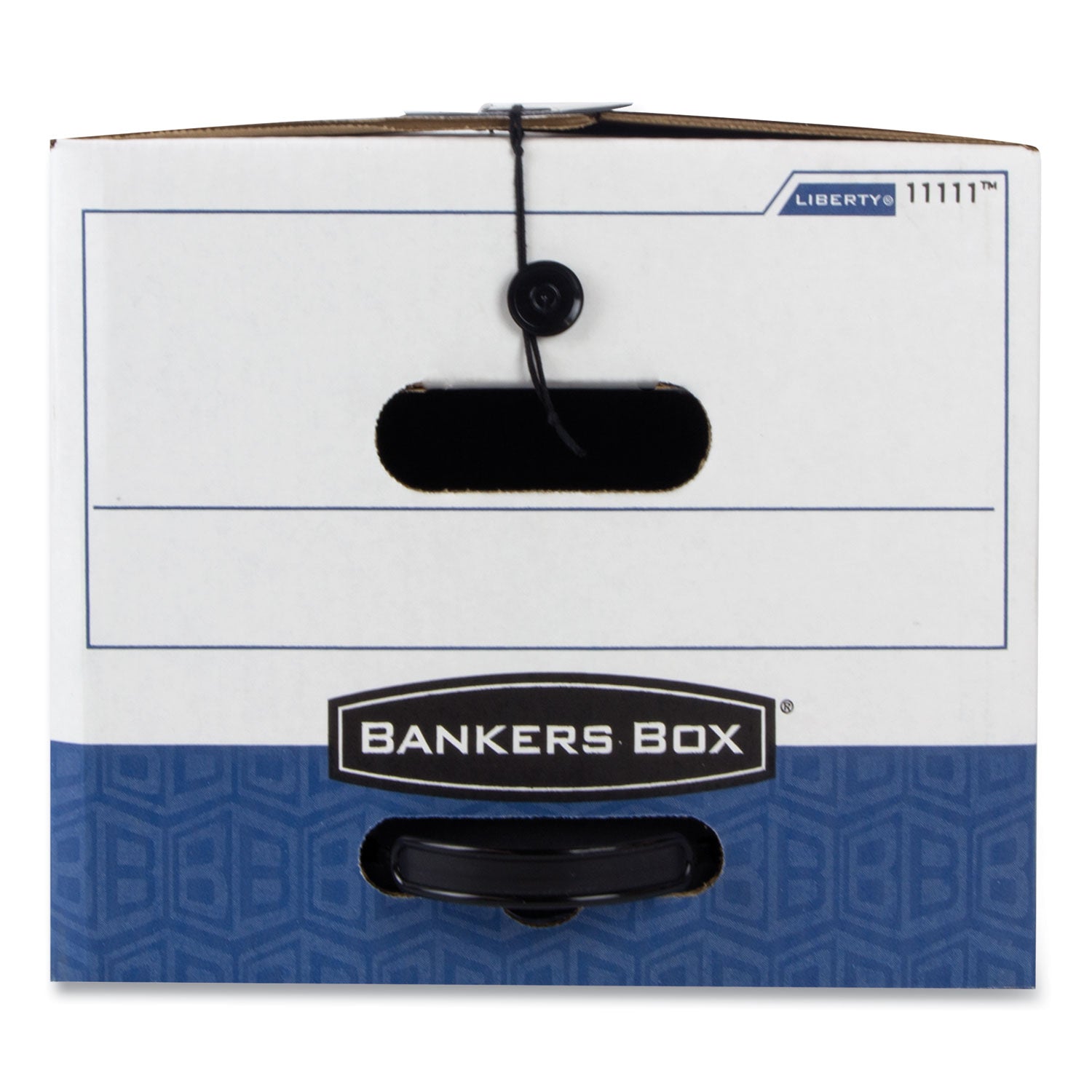 Bankers Box® Liberty Plus Heavy-Duty Strength Storage Boxes, Legal Files, 15.25" X 24.13" X 10.75", White/blue, 12/carton