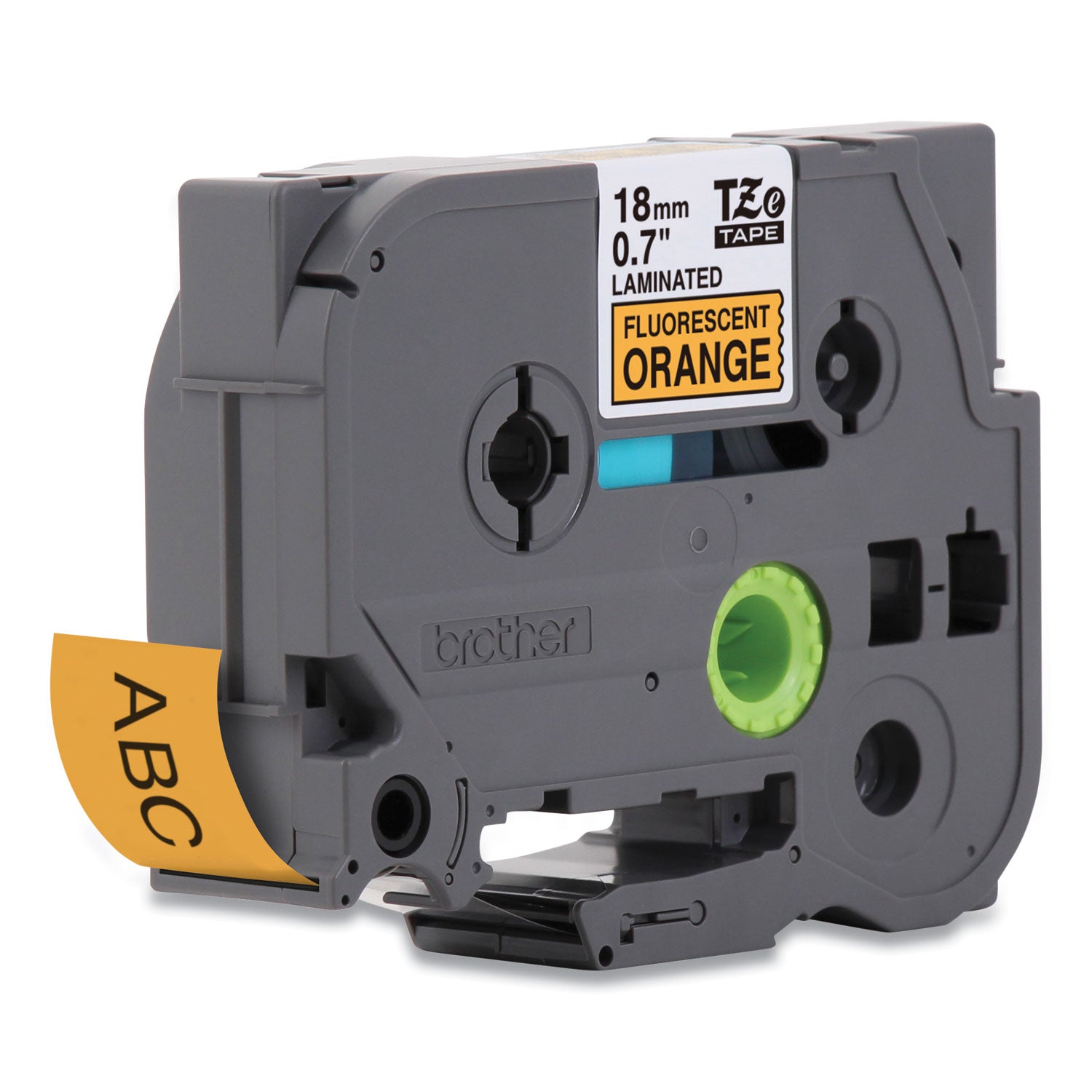 Brother P-Touch® Tz Standard Adhesive Laminated Labeling Tape, 0.7" X 16.4 Ft, Black On Fluorescent Orange