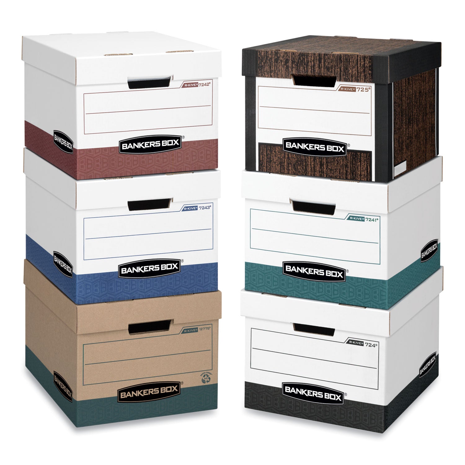 Bankers Box® Stor/file Medium-Duty 100% Recycled Storage Boxes, Letter/legal Files, 12" X 16.25" X 10.5", Kraft, 20/carton