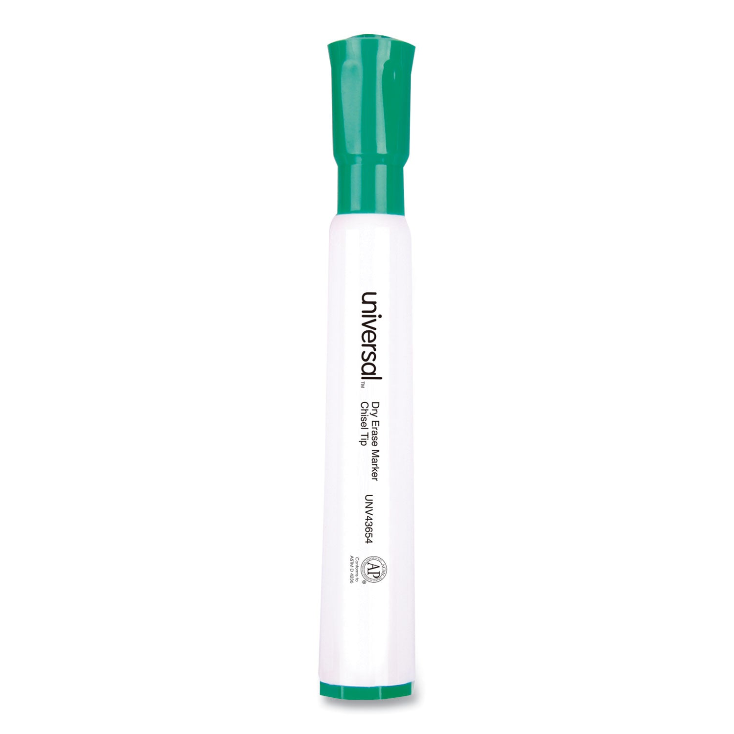 Universal™ Dry Erase Marker, Broad Chisel Tip, Green, Dozen