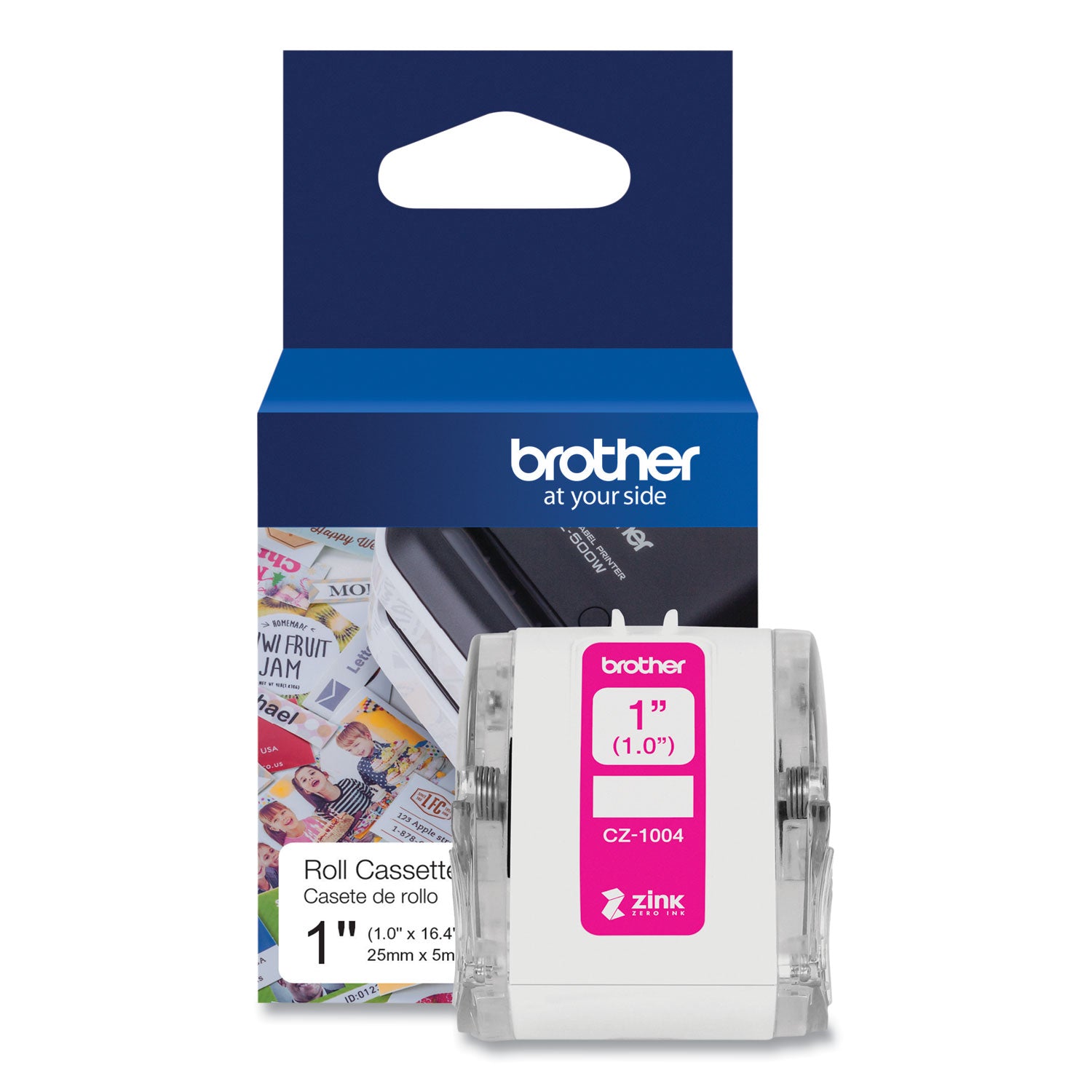 Brother Cz Roll Cassette, 1" X 16.4 Ft, White