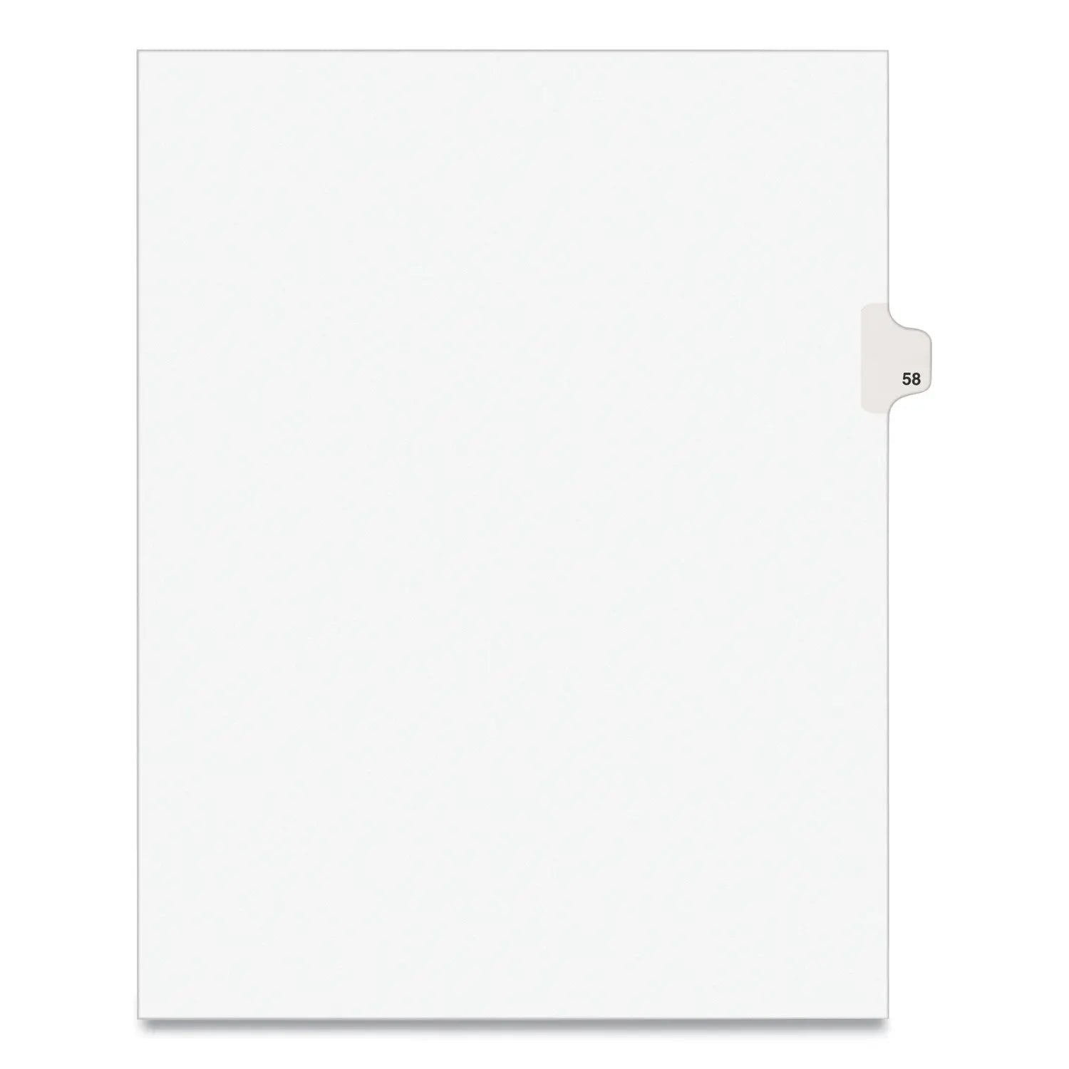 Preprinted Legal Exhibit Side Tab Index Dividers, Avery Style, 10-Tab, 58, 11 x 8.5, White, 25/Pack, (1058)