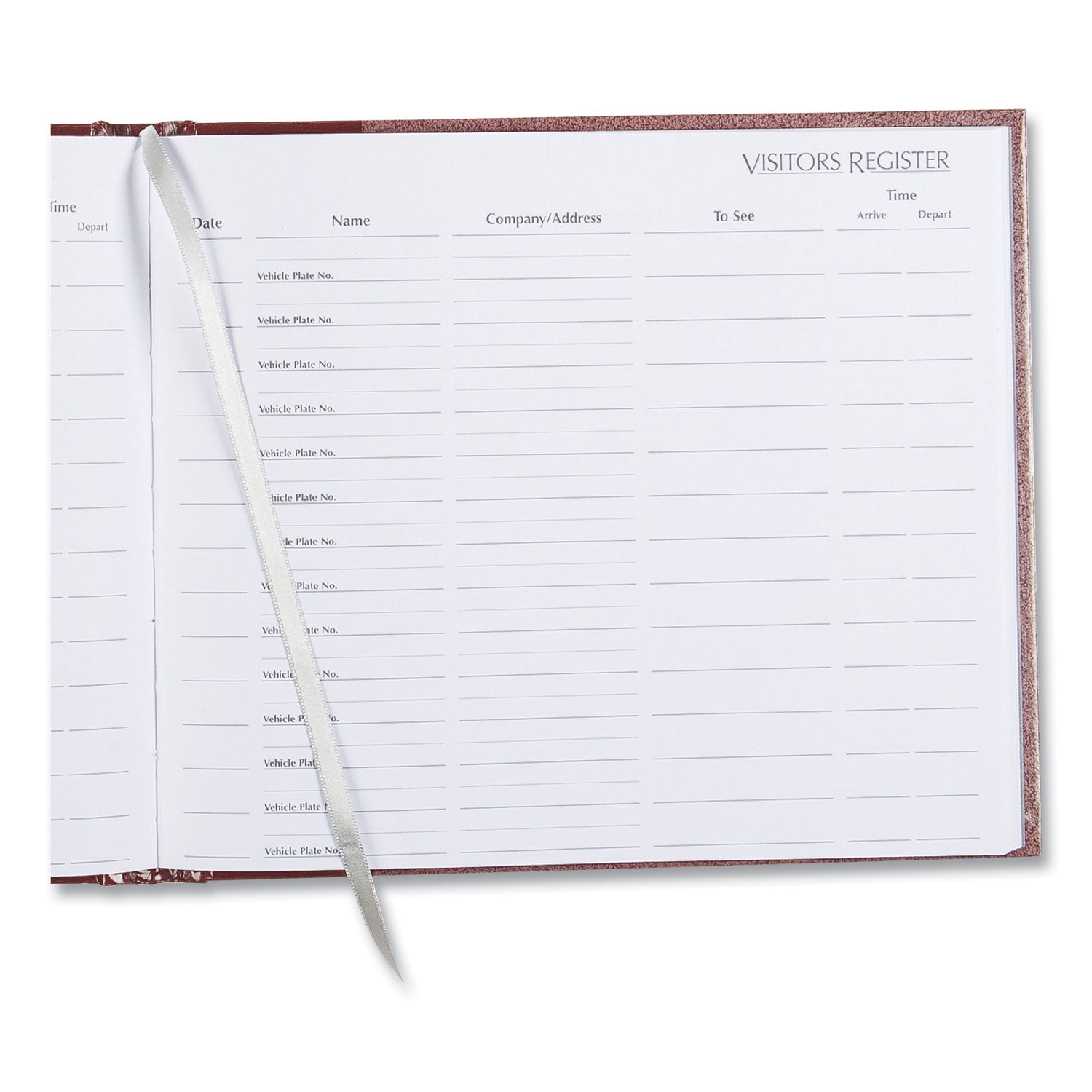 National® Hardcover Visitor Register Book, Burgundy Cover, 9.78 X 8.5 Sheets, 128 Sheets/book