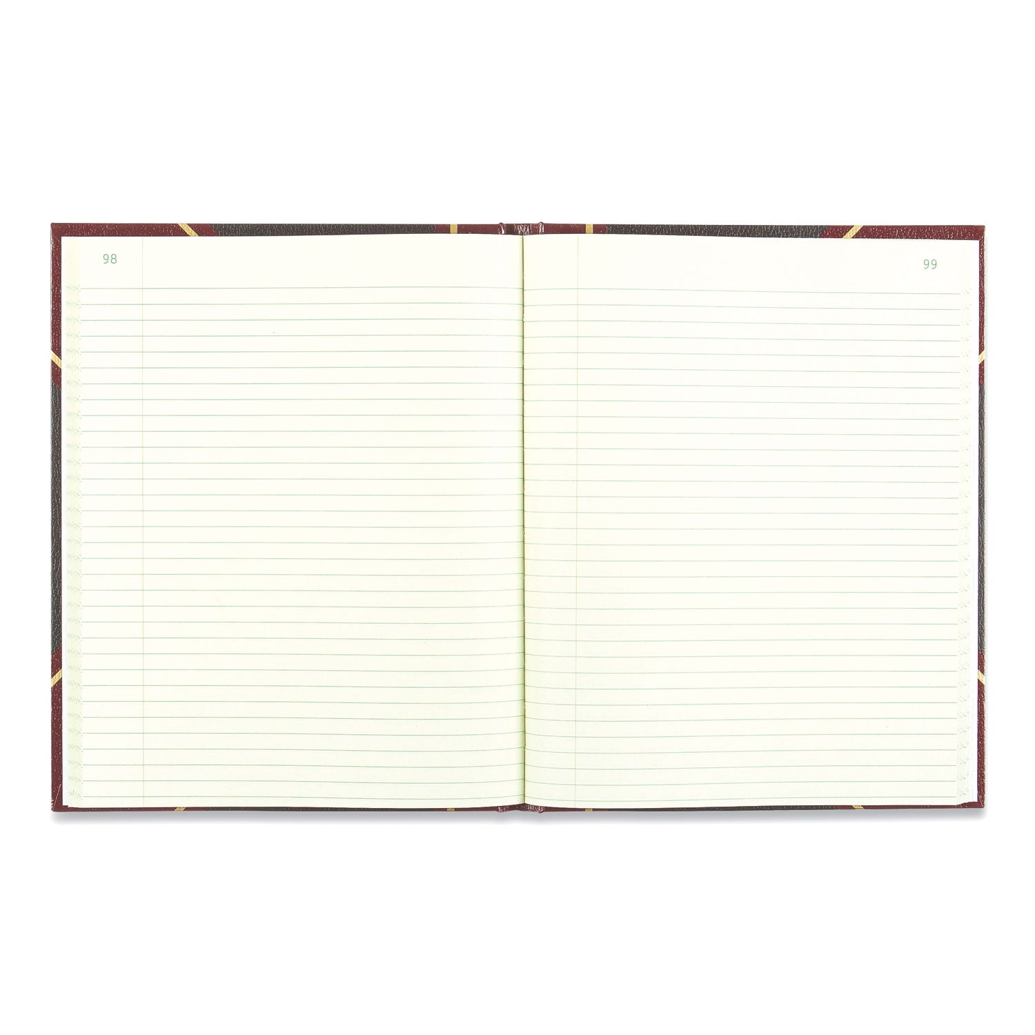 National® Texthide Eye-Ease Record Book, Black/burgundy/gold Cover, 10.38 X 8.38 Sheets, 300 Sheets/book
