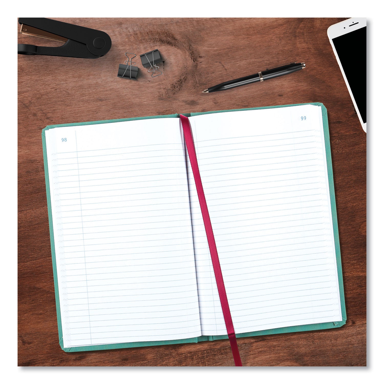 National® Tuff Series Record Book, Green Cover, 12 X 7.5 Sheets, 500 Sheets/book