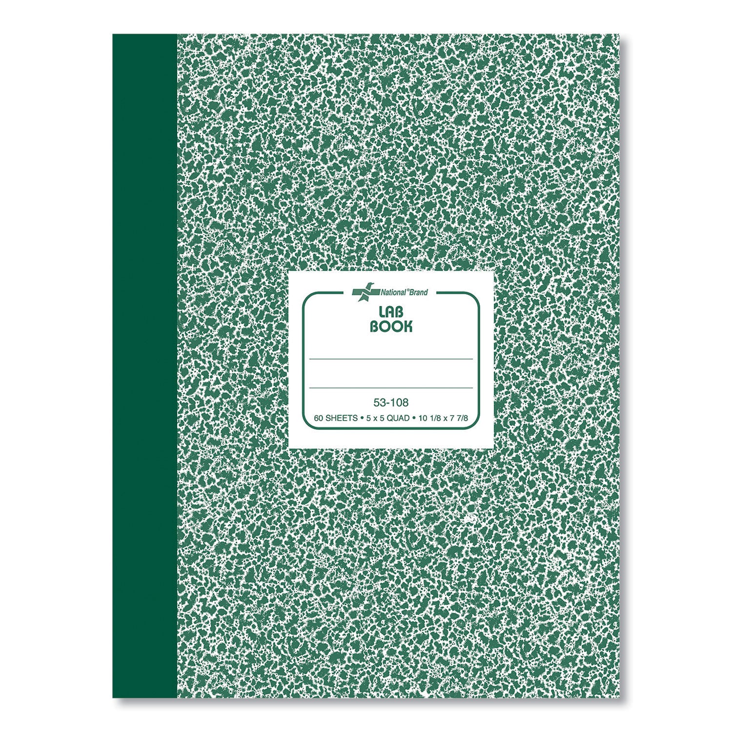 Composition Lab Notebook, Quadrille Rule, Green Cover, (60) 10.13 x 7.88 Sheets