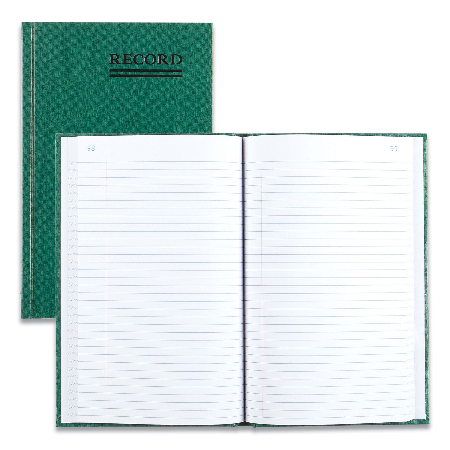 National® Emerald Series Account Book, Green Cover, 9.63 X 6.25 Sheets, 200 Sheets/book