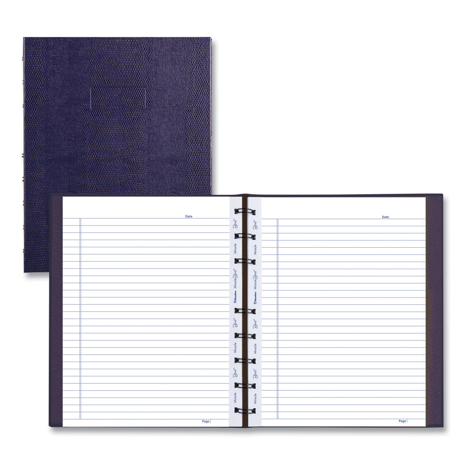 Blueline® MiracleBind Notebook, 1-Subject, Medium/College Rule, Purple Cover, (75) 9.25 x 7.25 Sheets