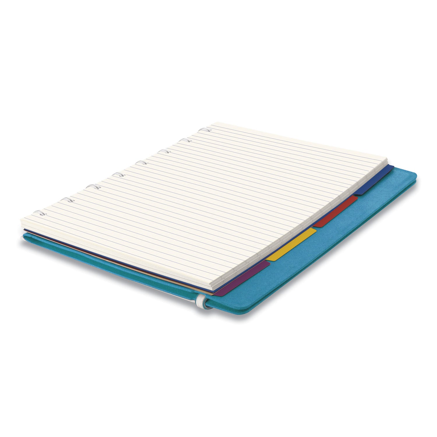 Filofax® Notebook, 1-Subject, Medium/College Rule, Aqua Cover, (112) 8.25 x 5.81 Sheets