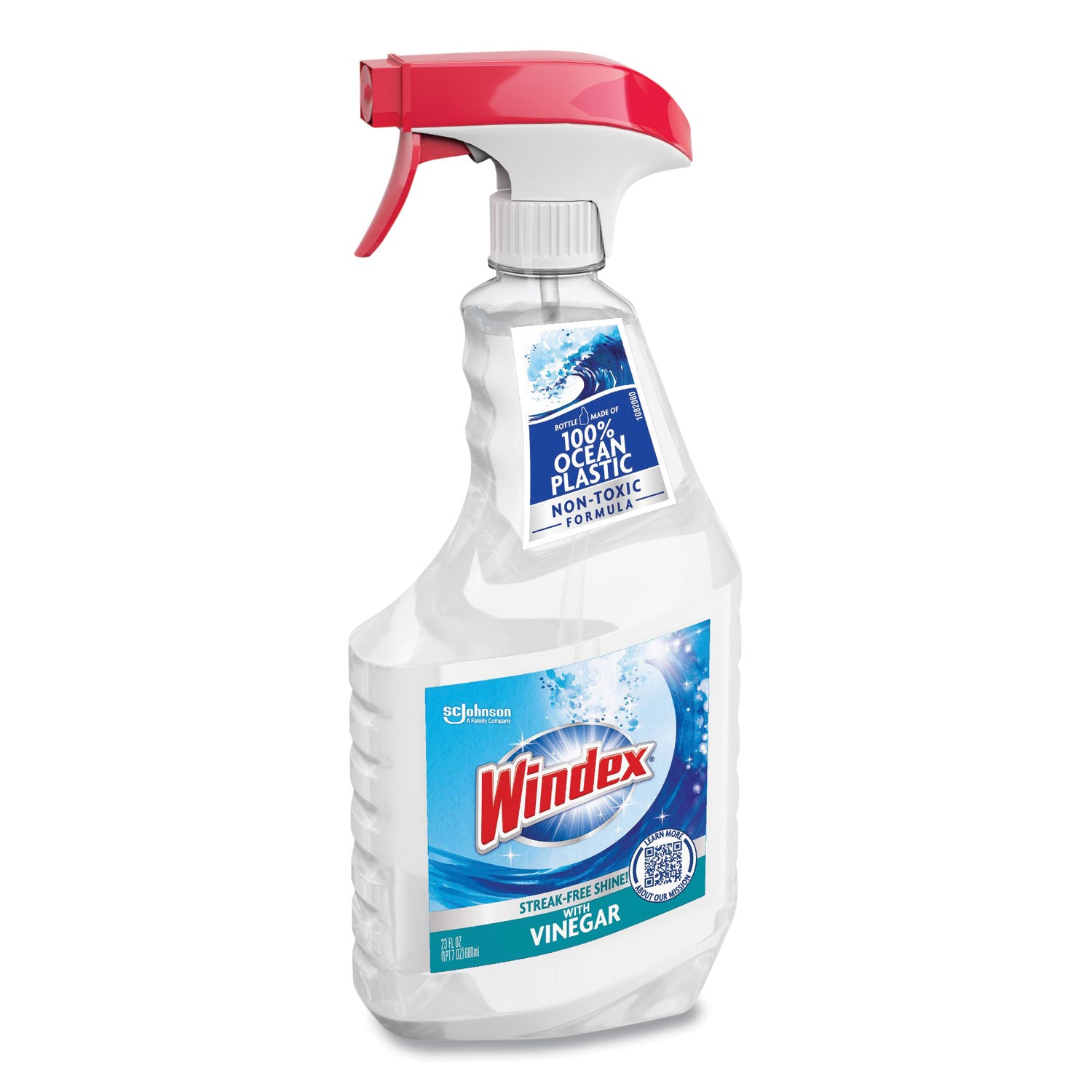 Windex® Multi-Surface Vinegar Cleaner, Fresh Clean Scent, 23 Oz Spray Bottle, 8/carton