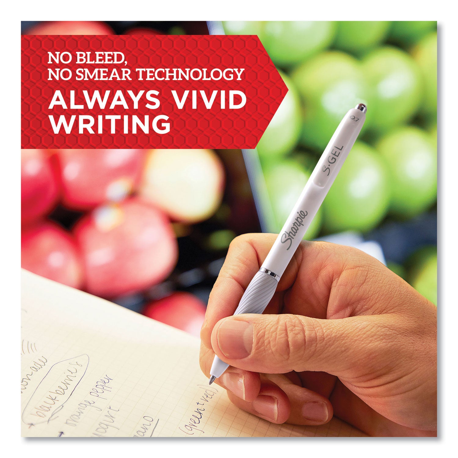 Sharpie® S-Gel™ S-Gel Fashion Barrel Gel Pen, Retractable, Medium 0.7 Mm, Black Ink, Frost Blue Barrel, Dozen