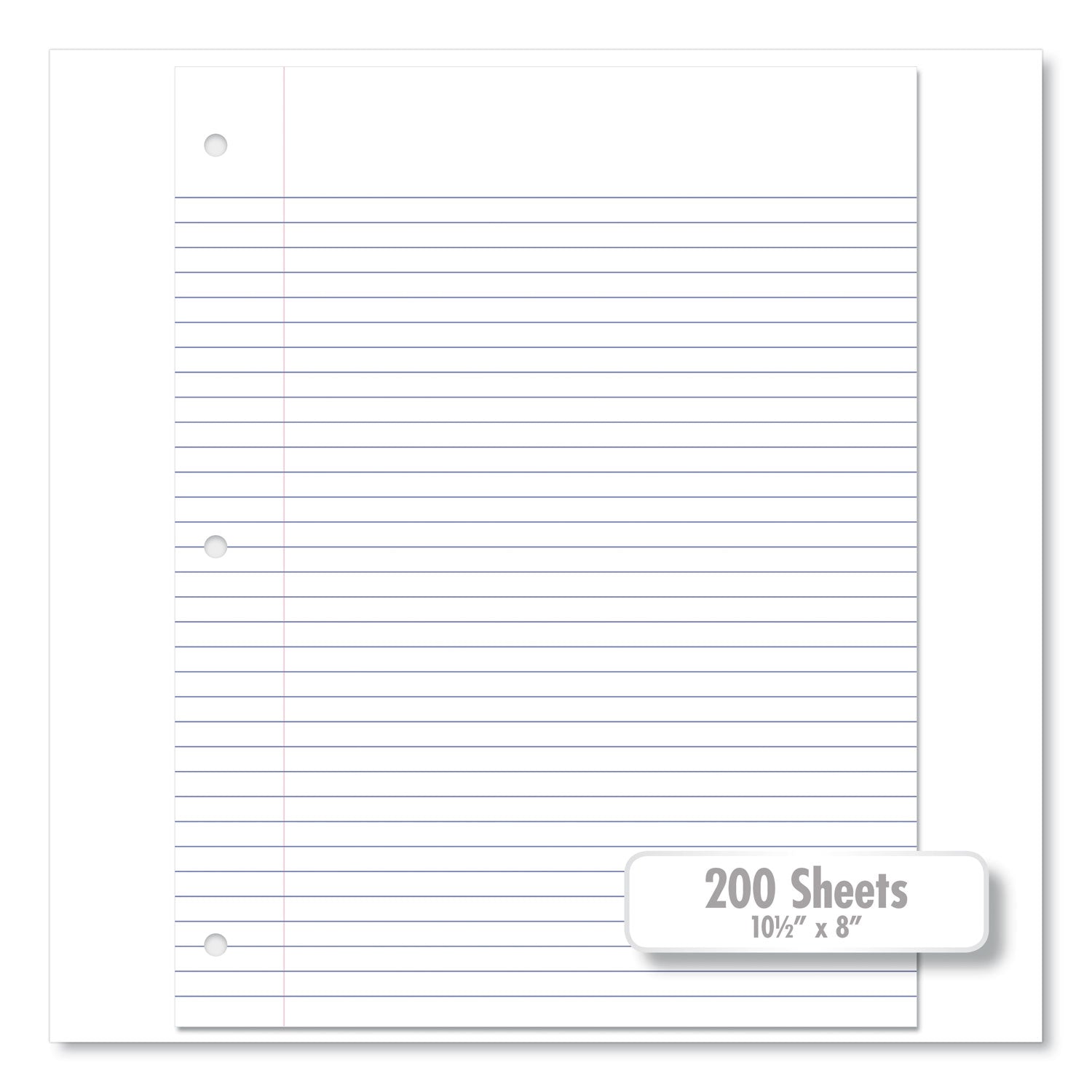 Mead® Filler Paper, 3-Hole, 8.5 X 11, College Rule, 200/pack